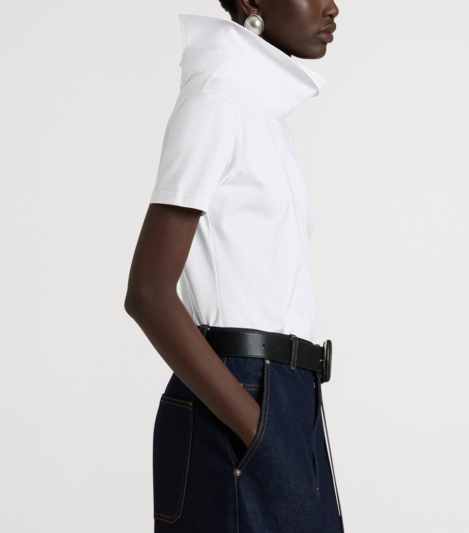 Givenchy Womens Cotton Reverse Collar T-Shirt Image 3