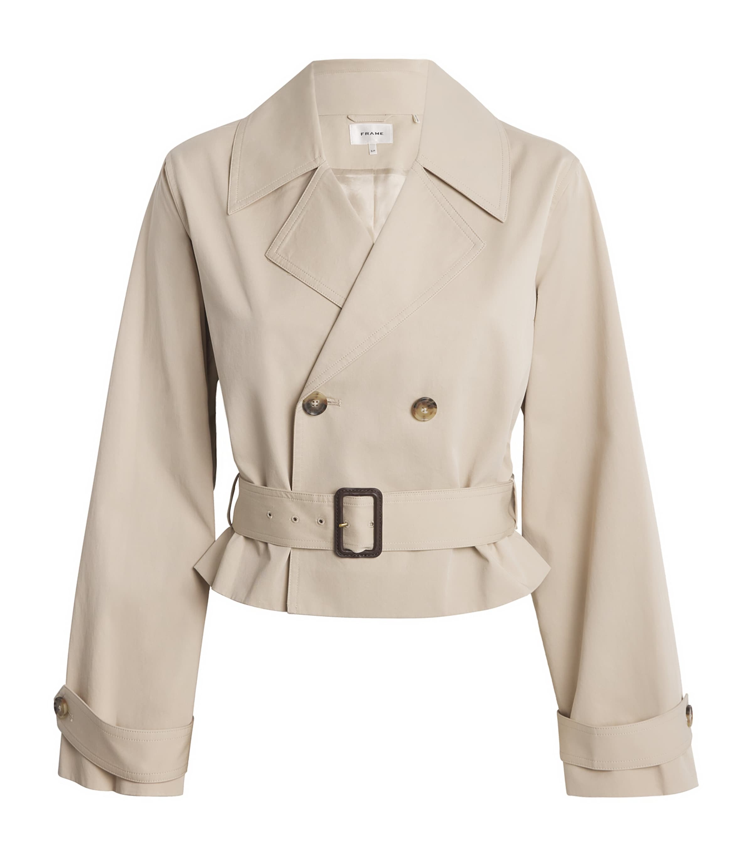 Frame Cotton The Uniform Trench Coat In Beige
