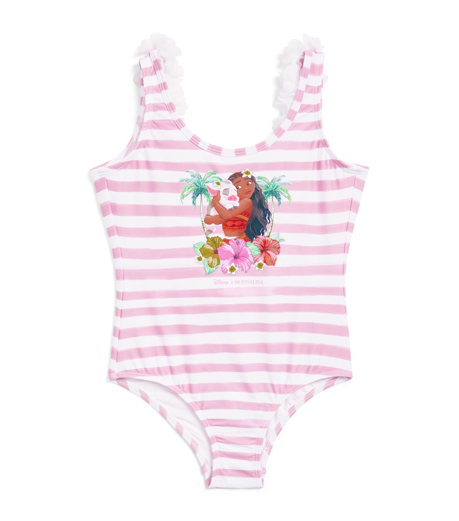 Monnalisa x Disney Moana Swimsuit (2-12 Years) Bianco+fuxia Image 1