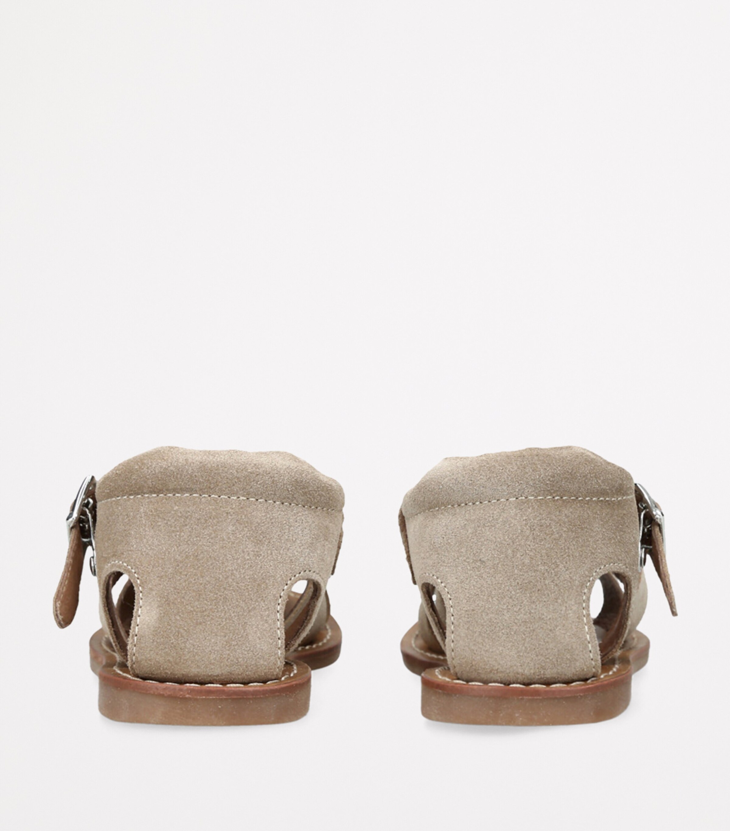 papouelli Suede Mercer Sandals Taupe Image 2