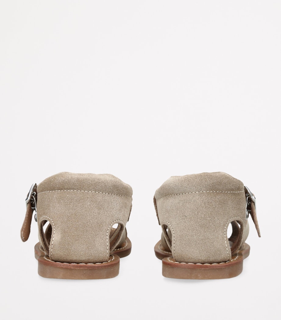papouelli Suede Mercer Sandals Taupe Image 2