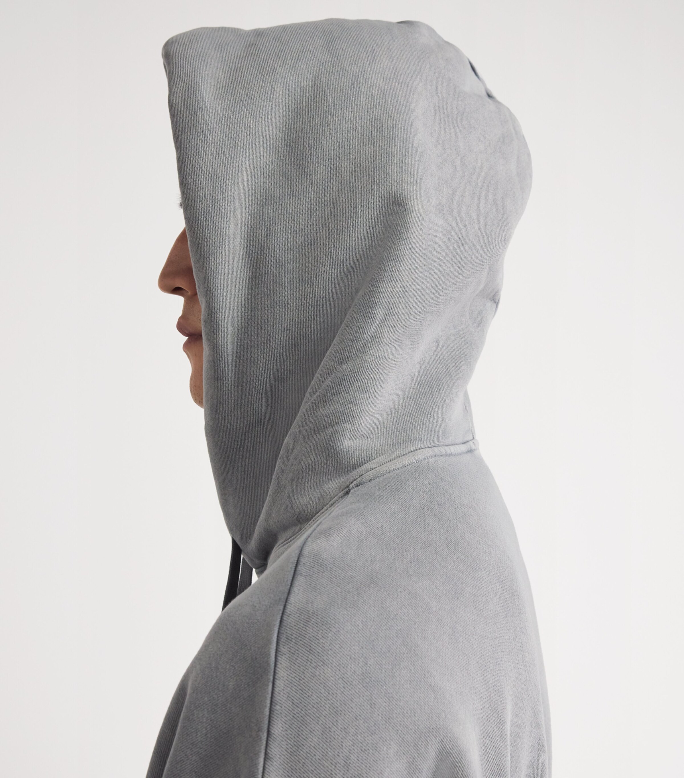 AGOLDE Mens Cotton Salford Hoodie Counter Faded Blk Image 3