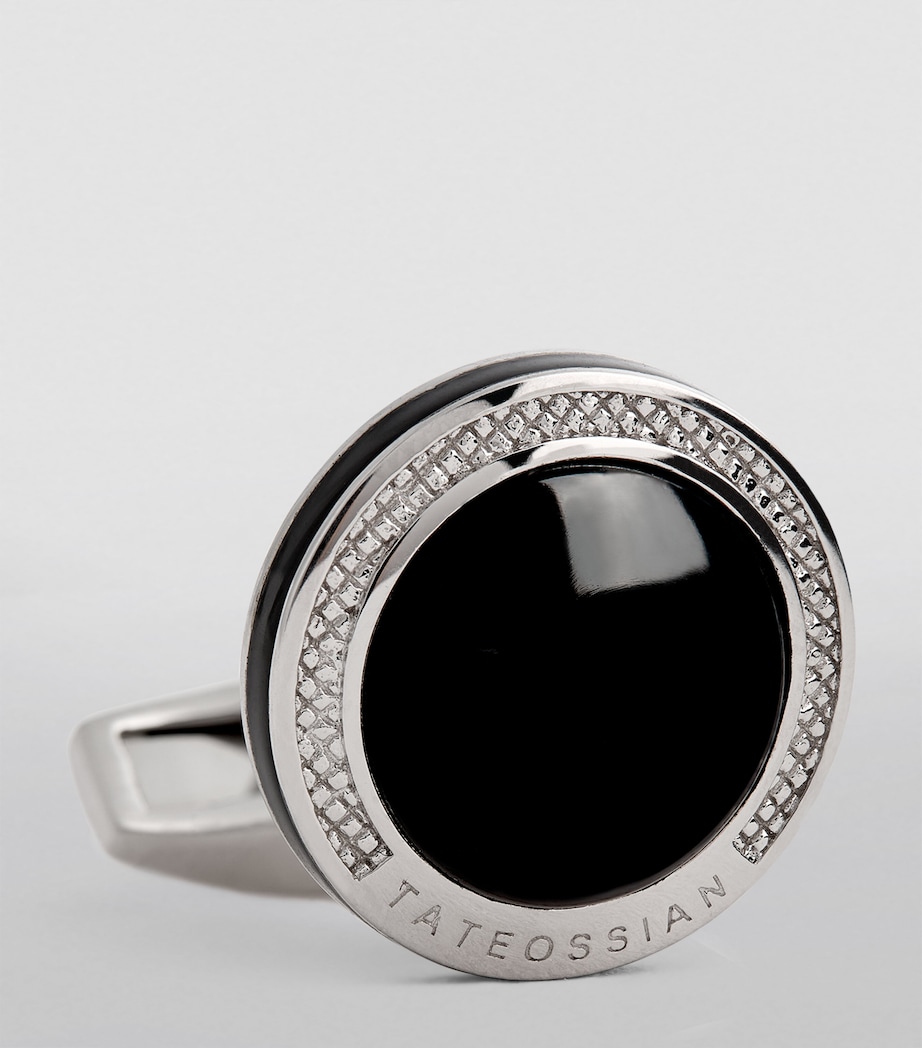 Sterling Silver and Onyx Cufflinks BLACK Image 6
