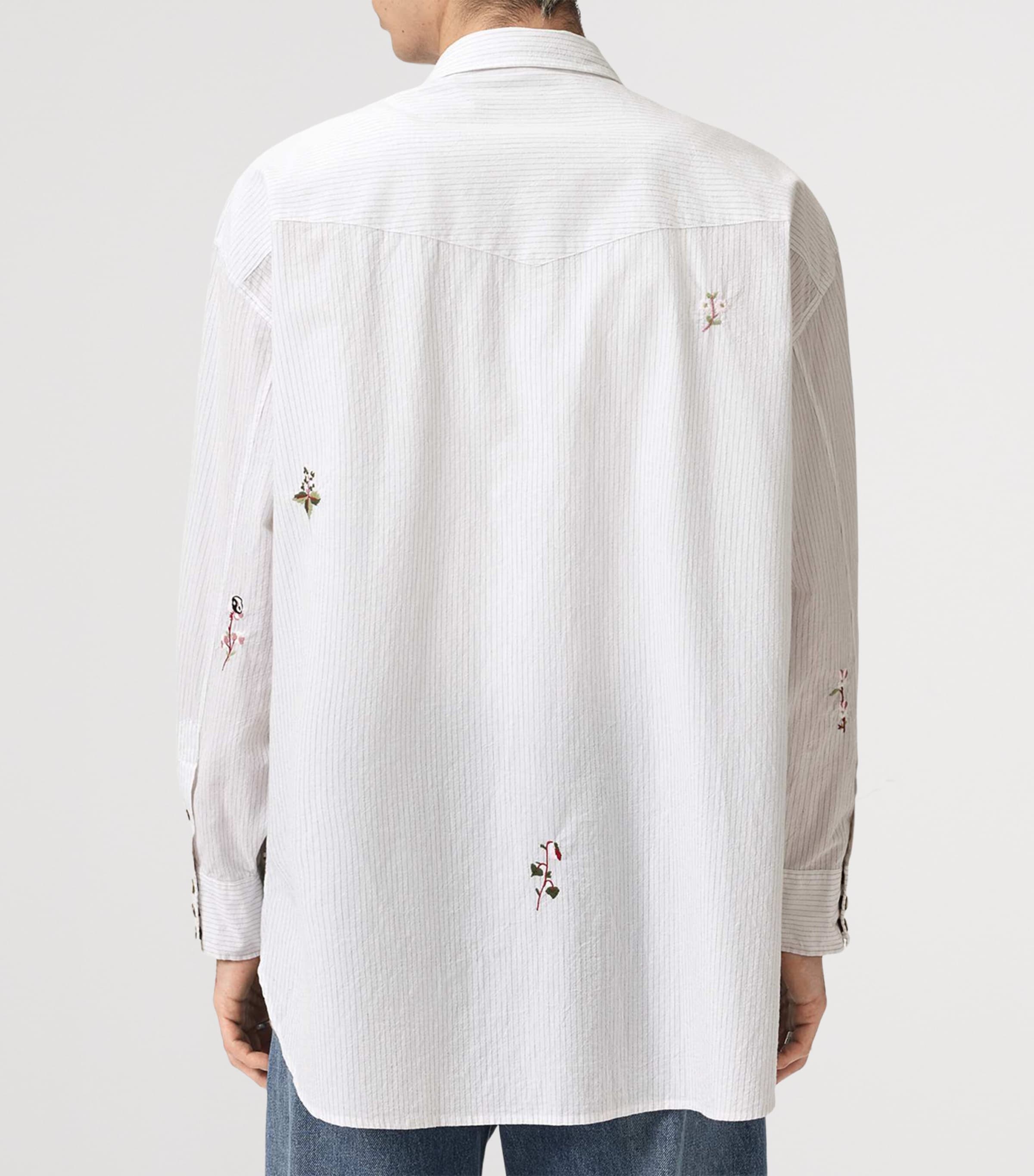 AllSaints Mens Organic Cotton Portman Shirt Off White Image 6