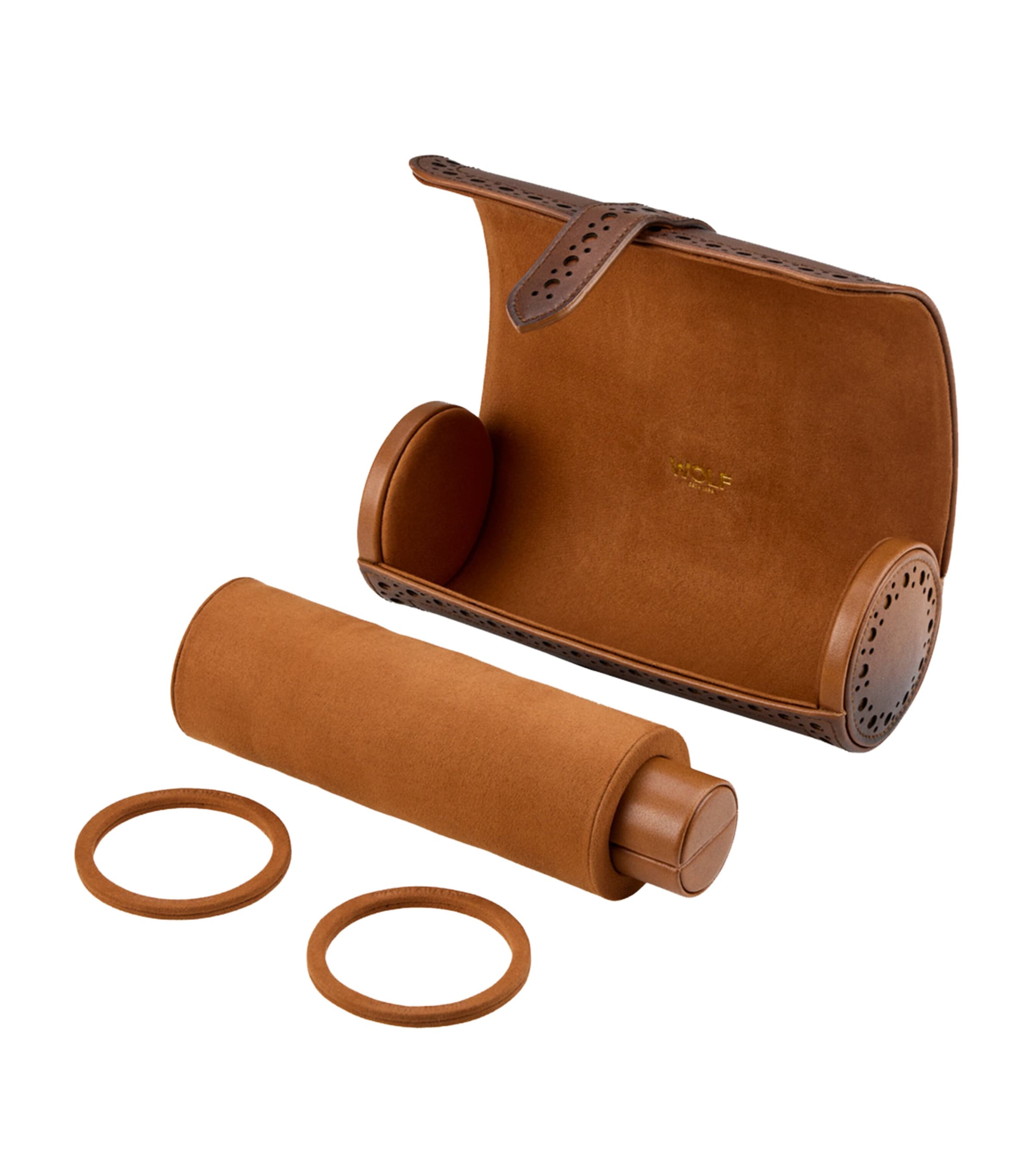 WOLF Brogue Triple Watch Roll Burnished Brown Image 6