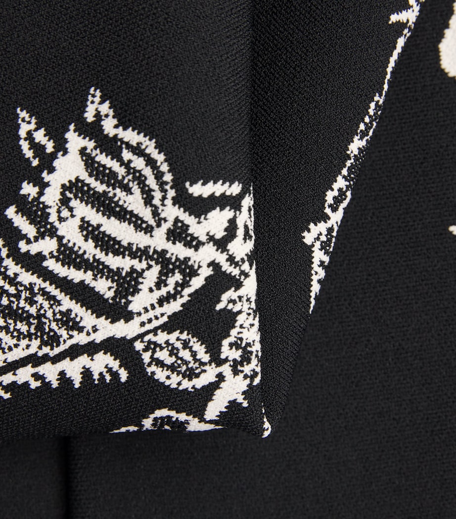 Floral-Jacquard Valencia Midi Skirt NOIR Image 5