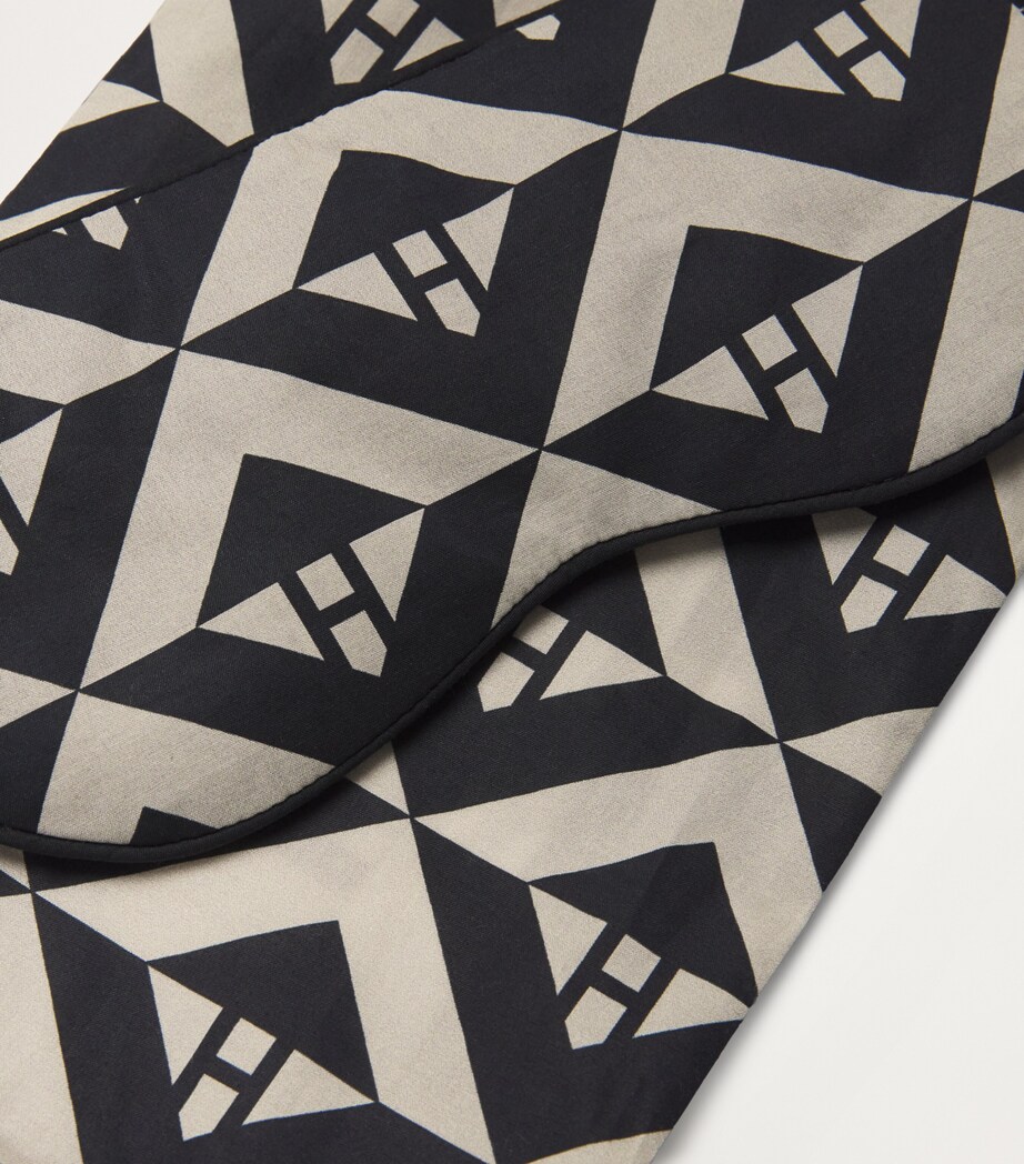 Cotton Geometric Sleep Mask BLACK IVORY Image 6