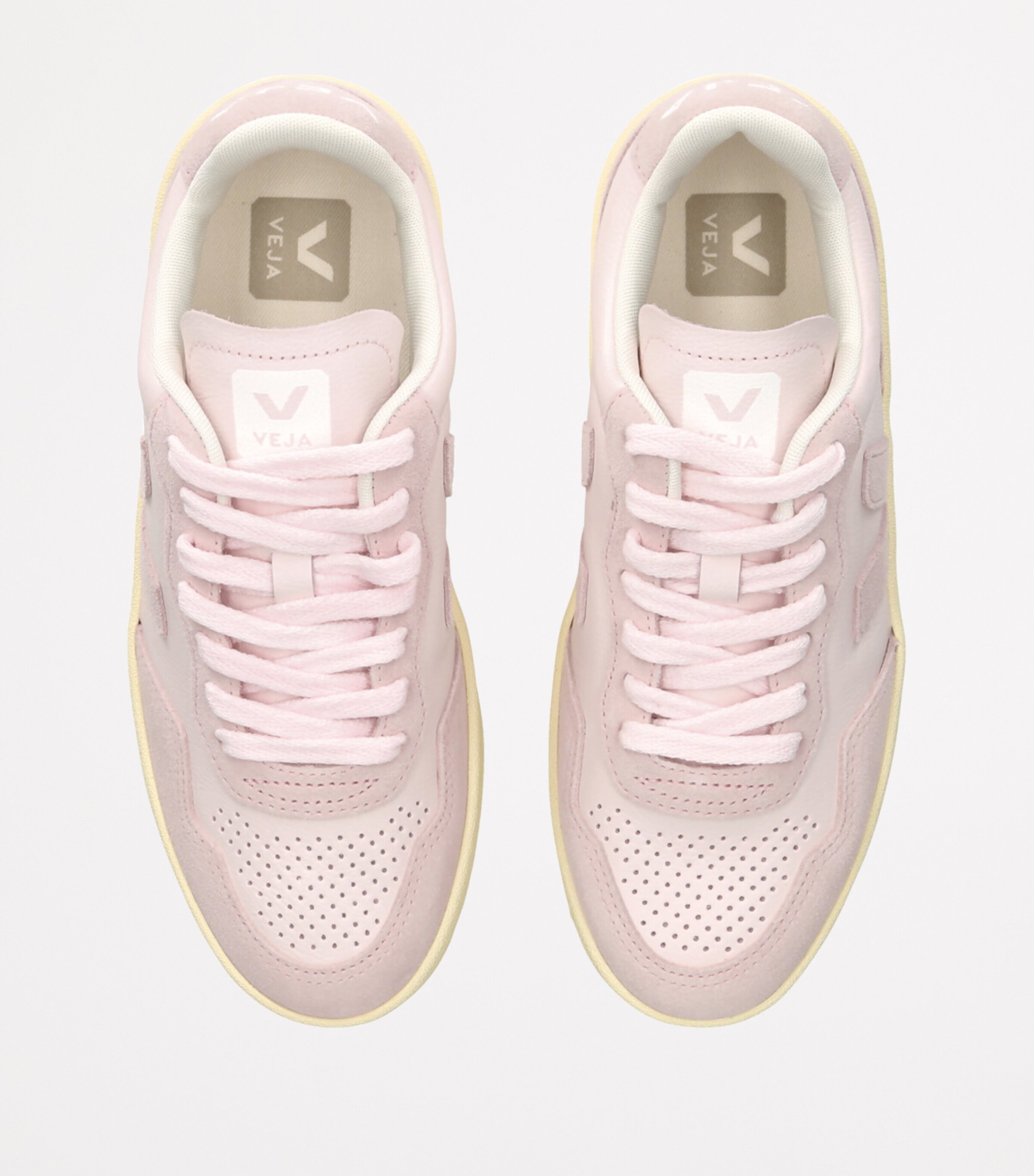 Veja Leather V-90 Sneakers Pale Pink Image 4