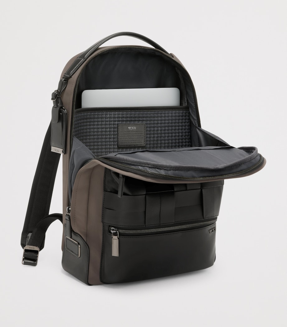 Tumi Leather Trim Bradner Backpack (42cm) Taupe Black Image 2