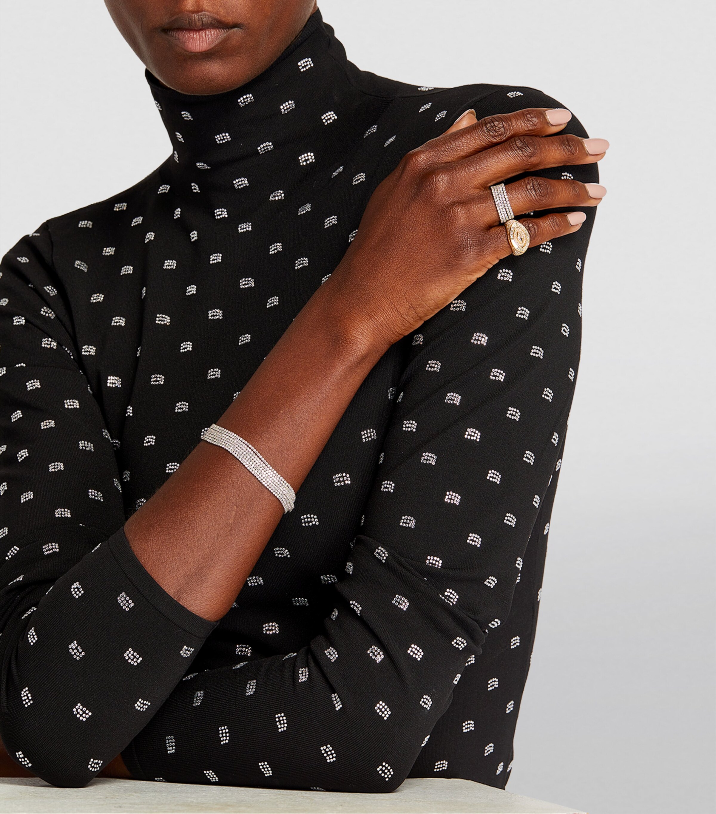 Yellow Gold and Diamond Evil Eye Pinky Ring YELLOW GOLD Image 4