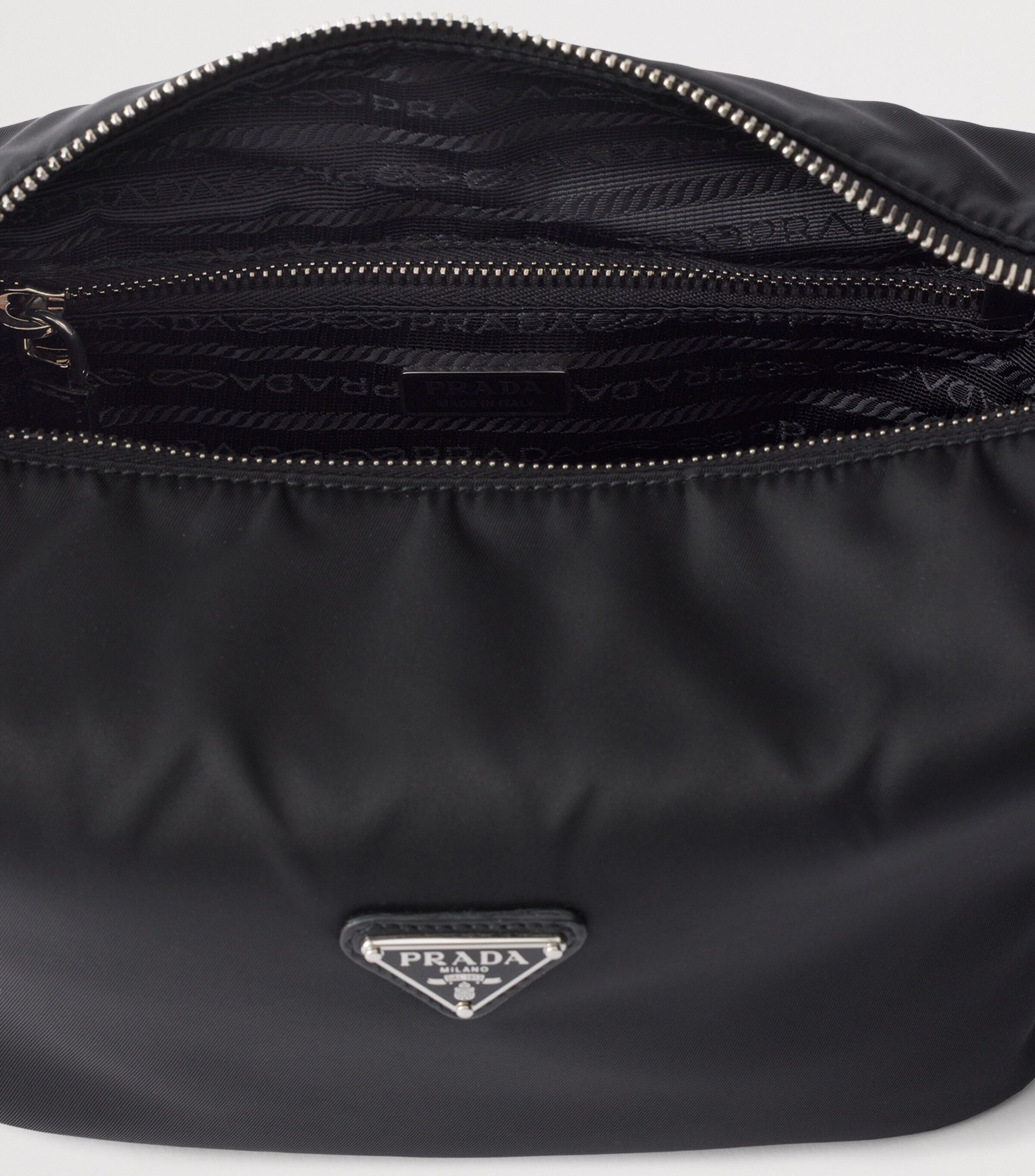 Prada Mini Re-Nylon Cherie Top-Handle Bag Black Image 7
