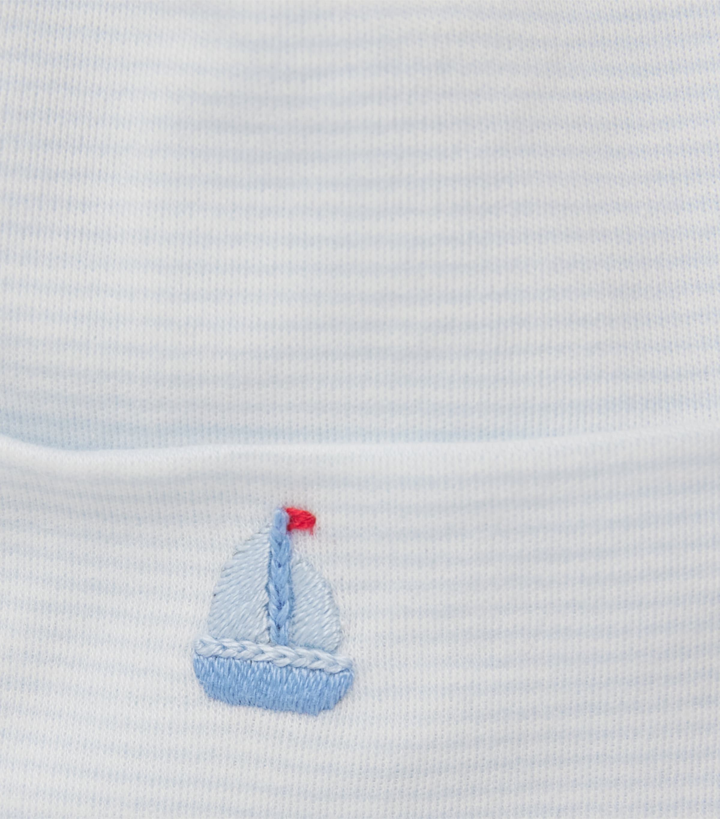 Kissy Kissy Pima Cotton Stripe Hat Blue Image 3