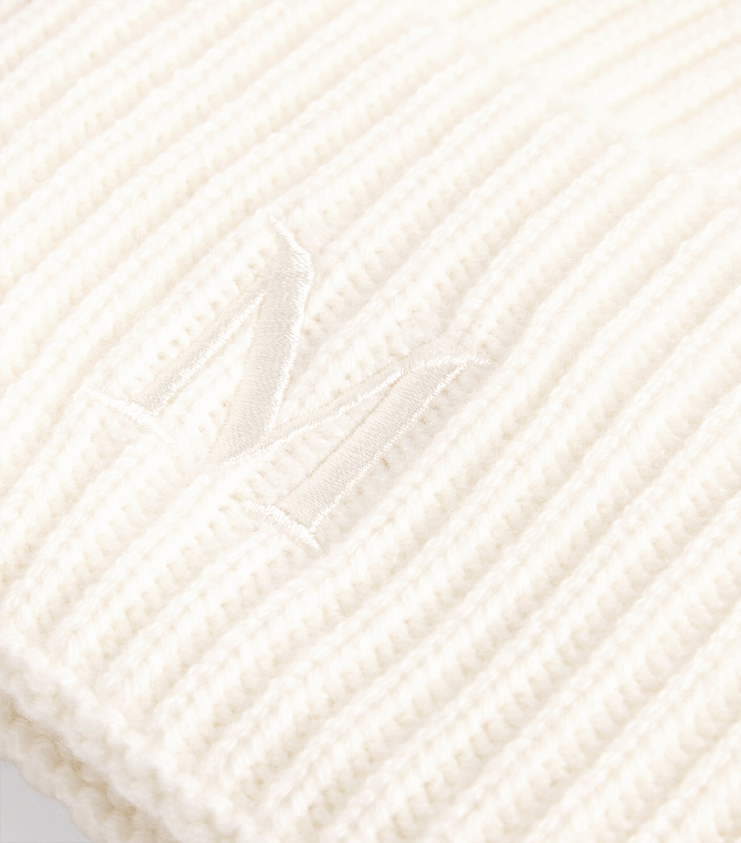 Cashmere Embroidered Beanie WHITE Image 3