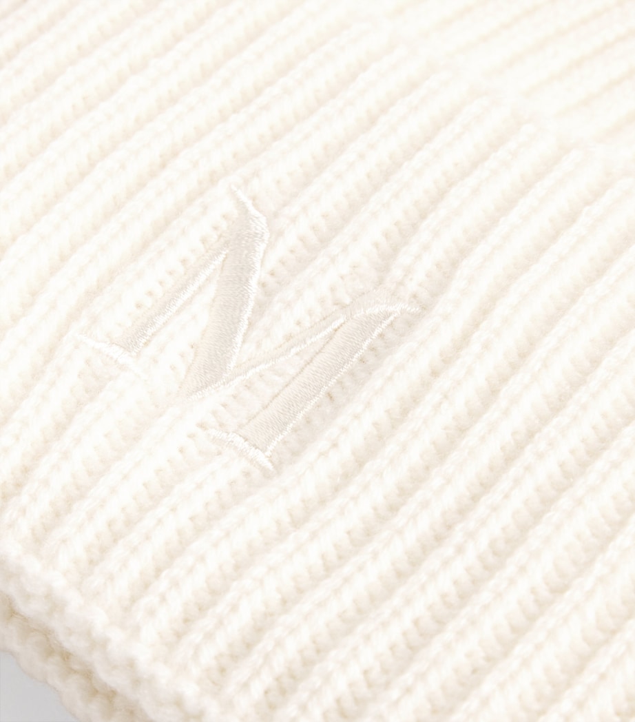 Cashmere Embroidered Beanie WHITE Image 3