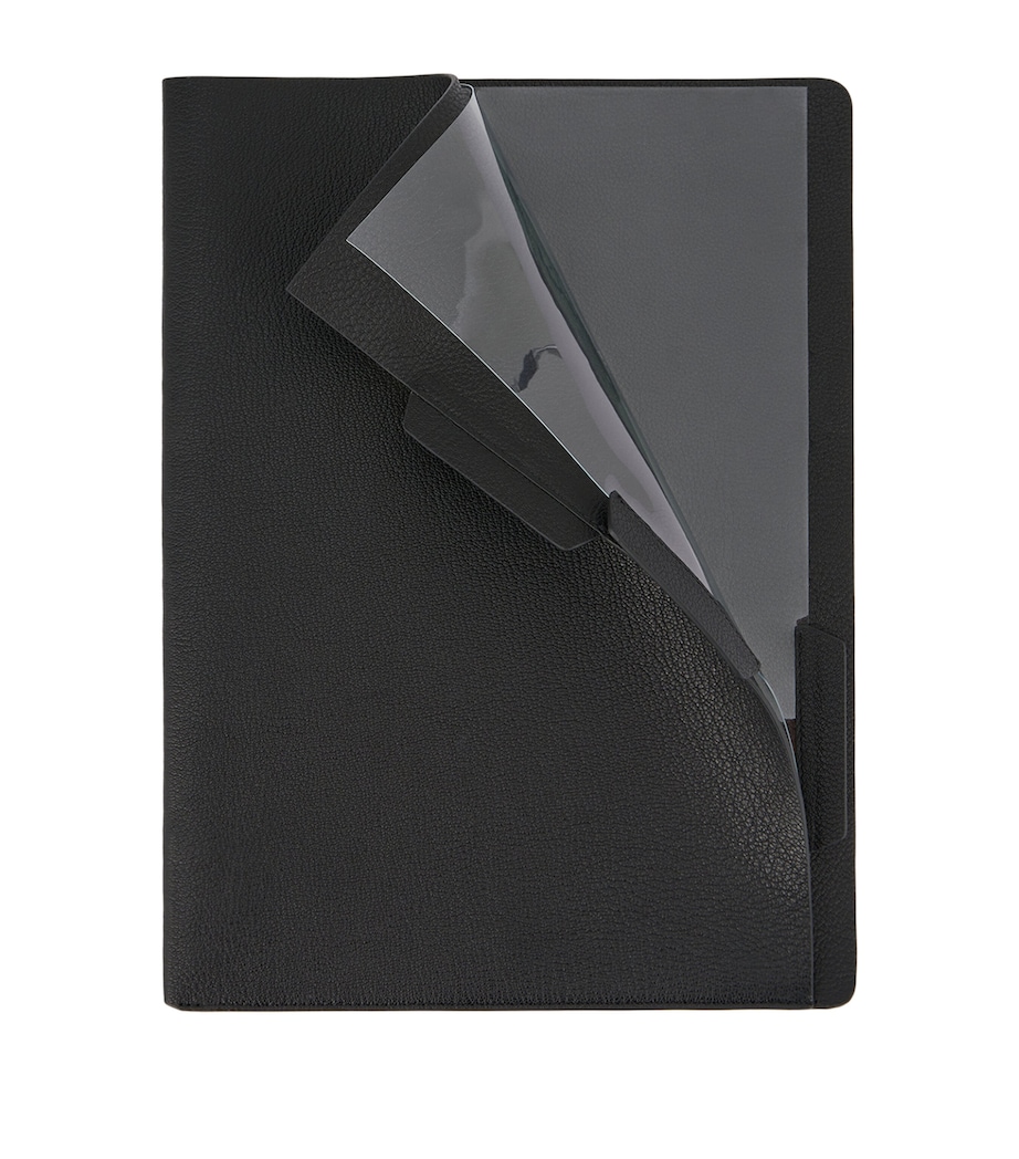 Leather A4 Eyes Document Holder BLACK Image 3