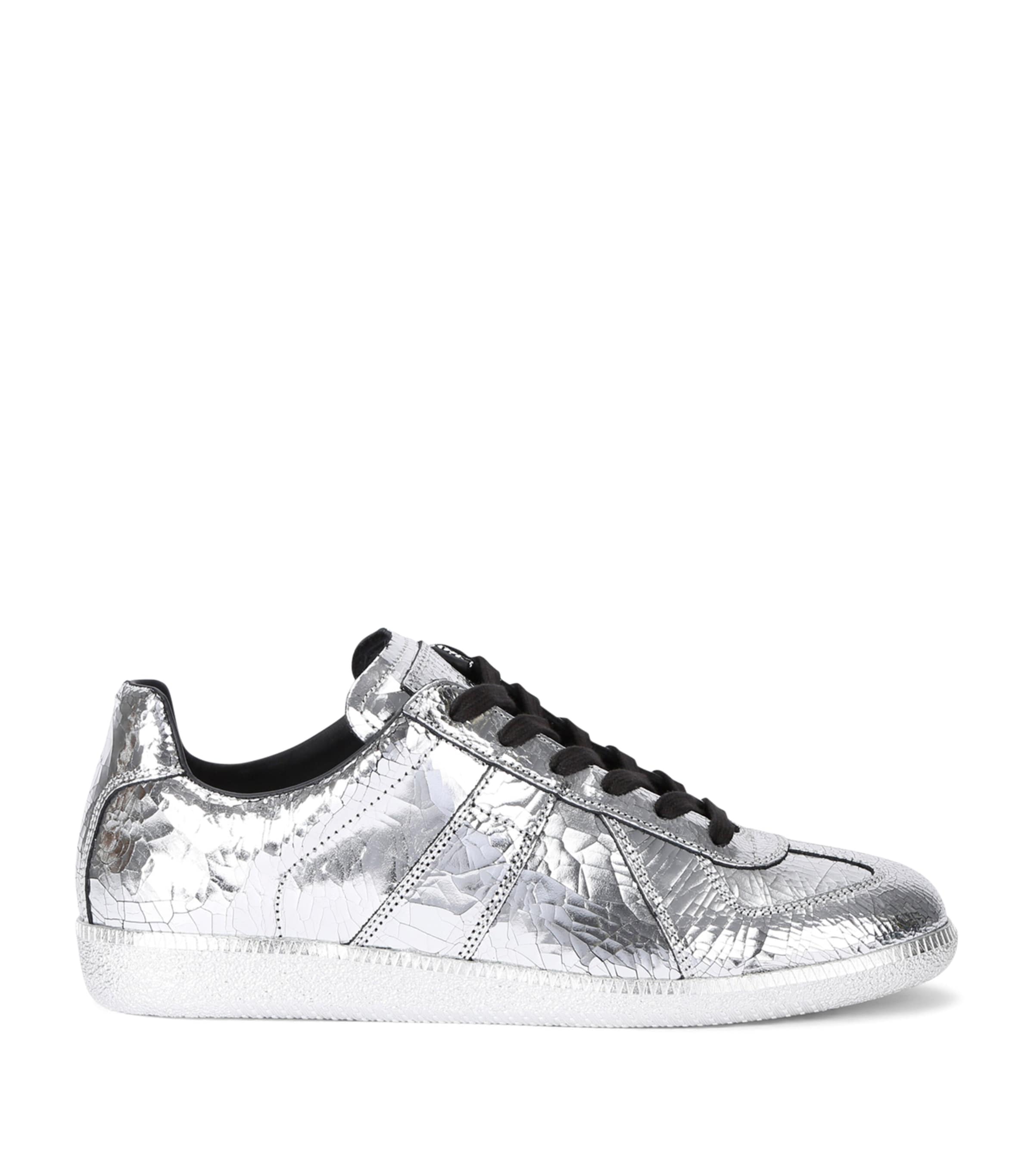 Maison Margiela Metallic Leather Replica Sneakers Harrods UK