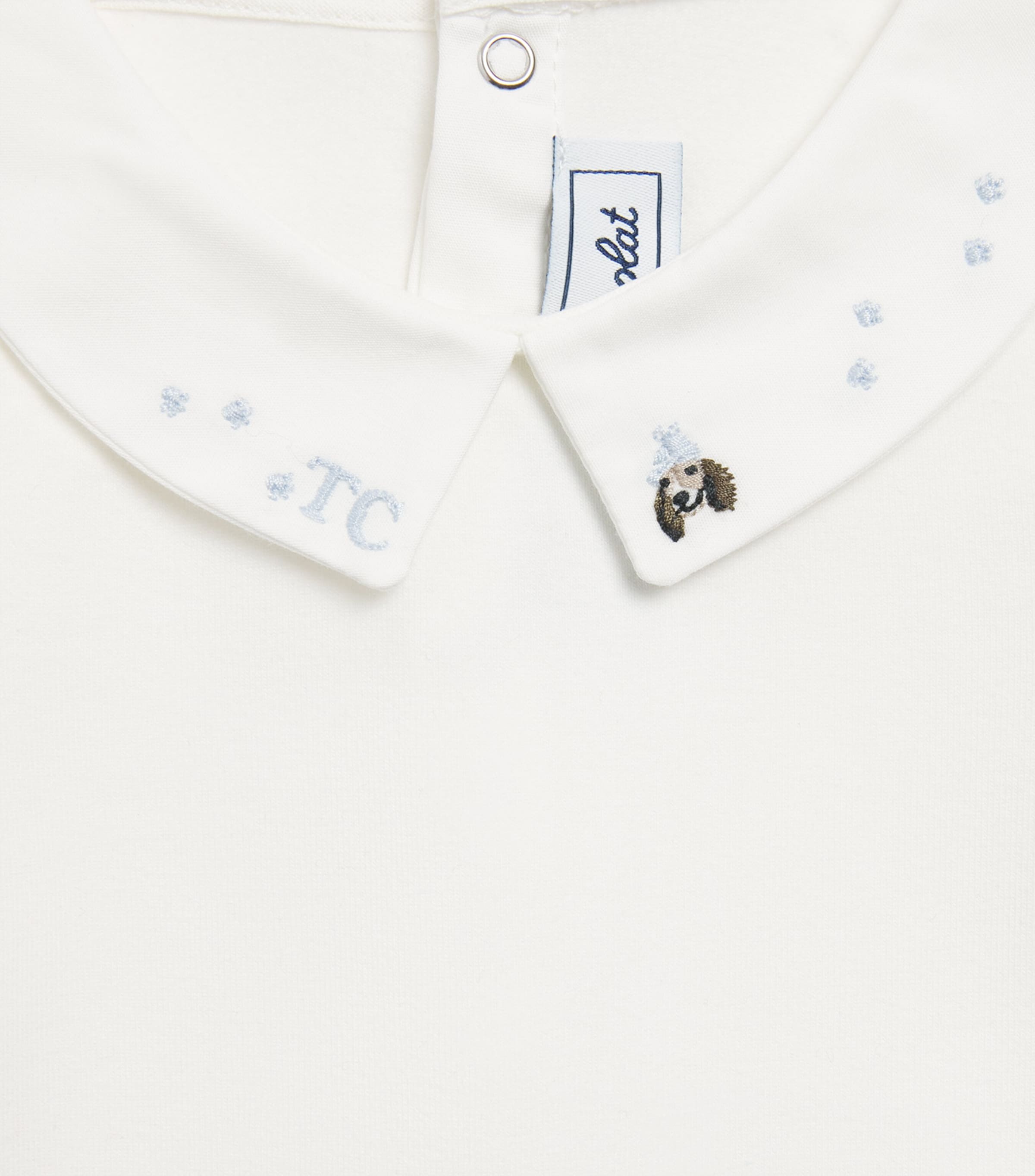 Tartine et Chocolat Stretch-Cotton Embroidered Bodysuit (1-36 Months) Horizon Image 3