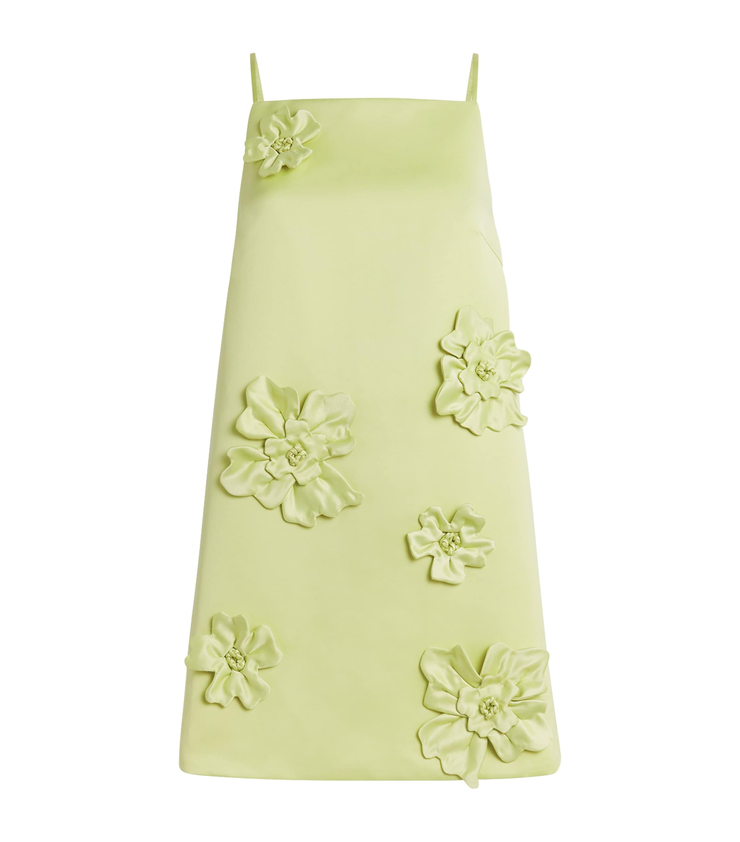 Leo Lin Leia Floral-appliquã©d Crepe Mini Dress In Green