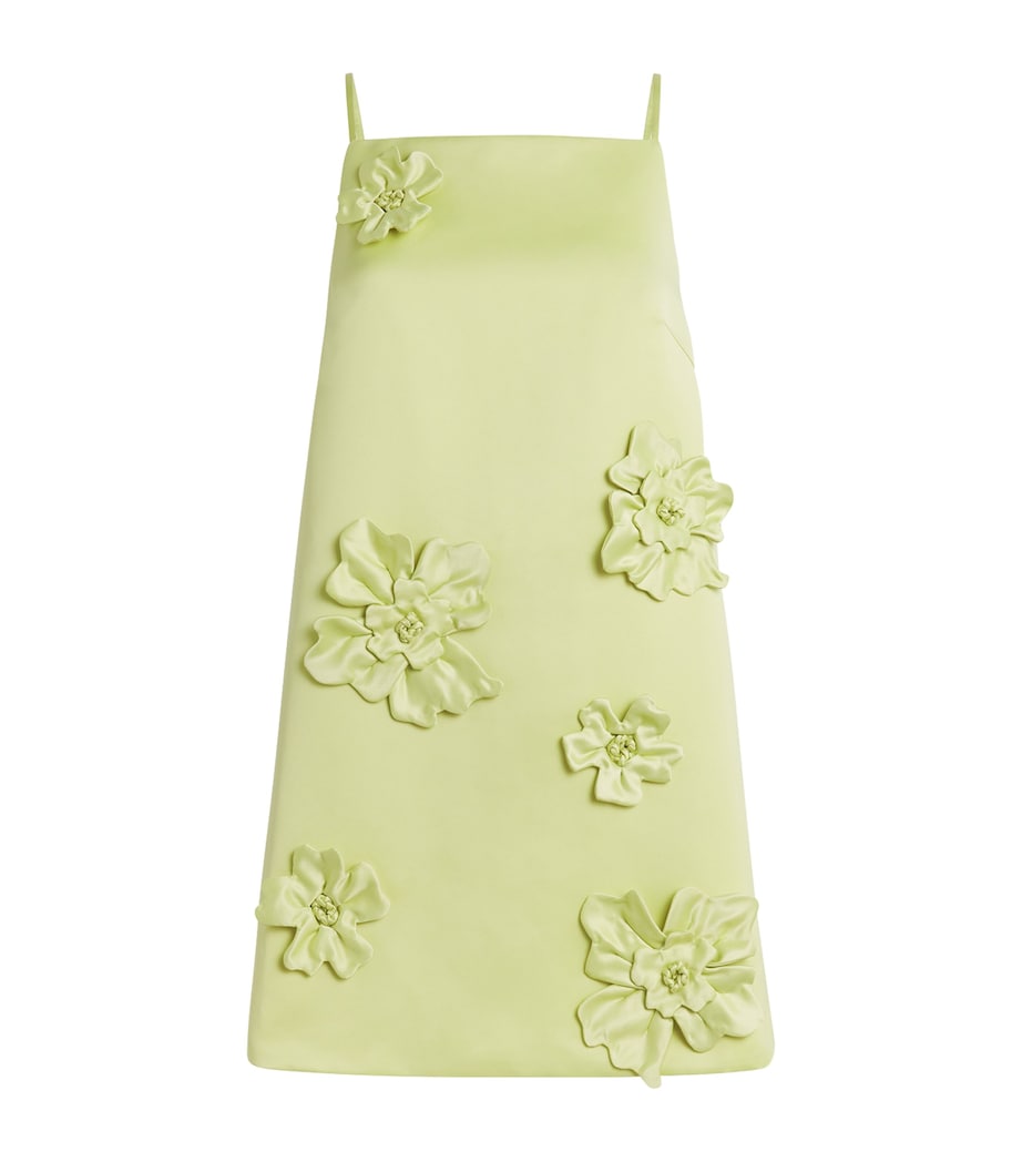 Satin Floral Leia Mini Dress CHARTREUSE Image 1