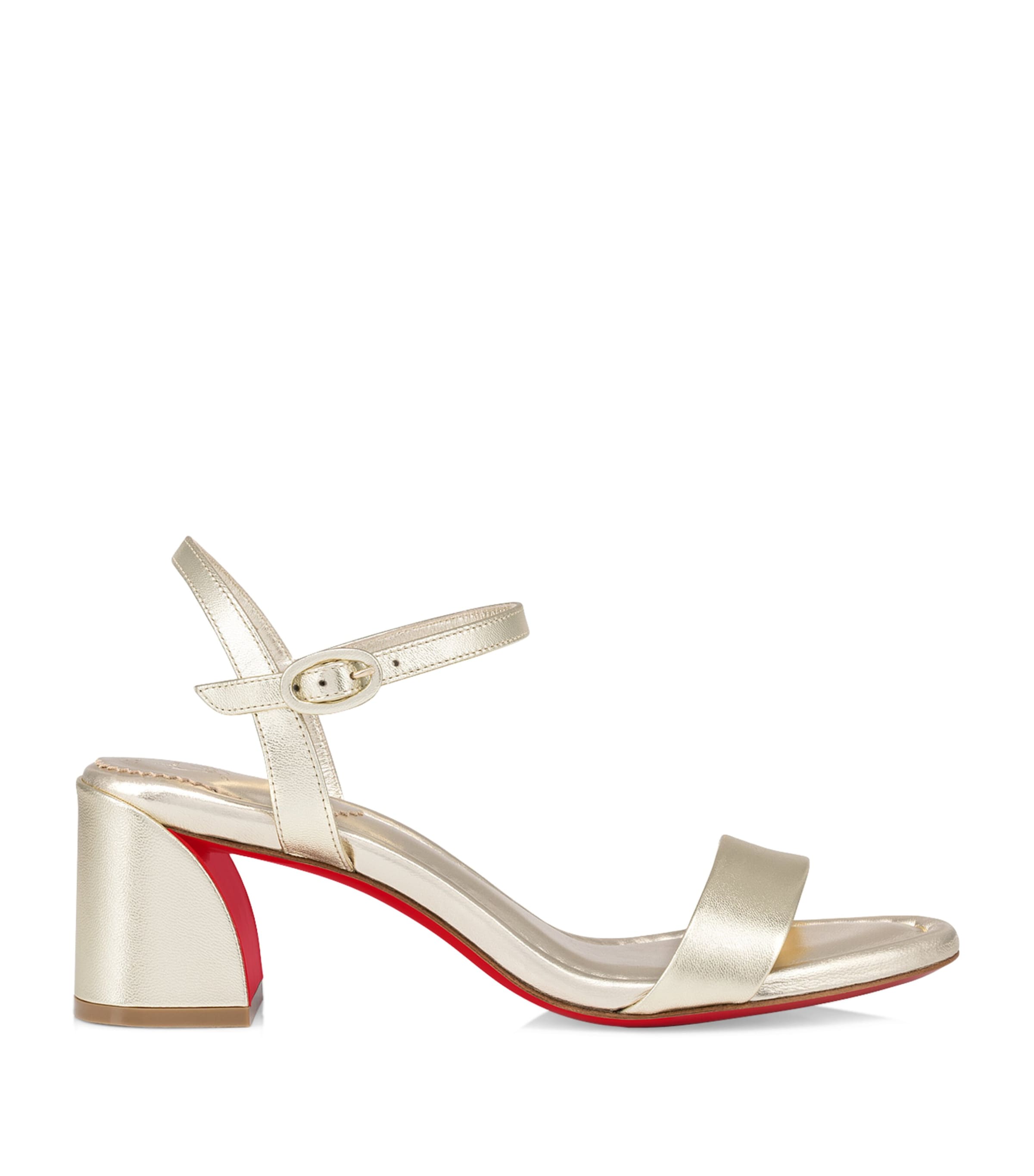 Christian Louboutin Miss Jane Leather Sandals 55 In Gold