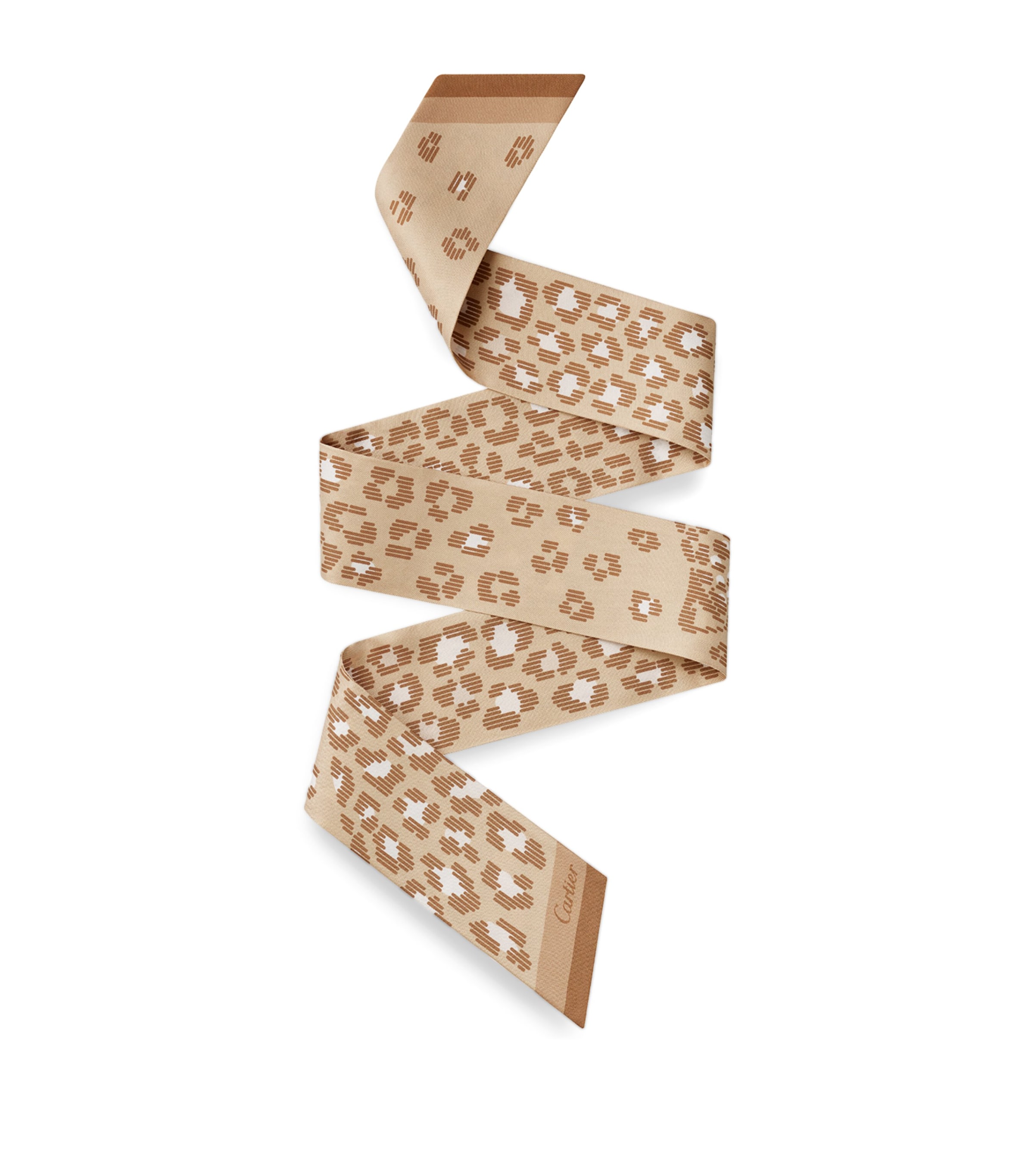 Silk Panthère Dots Bandeau Scarf BEIGE Image 1