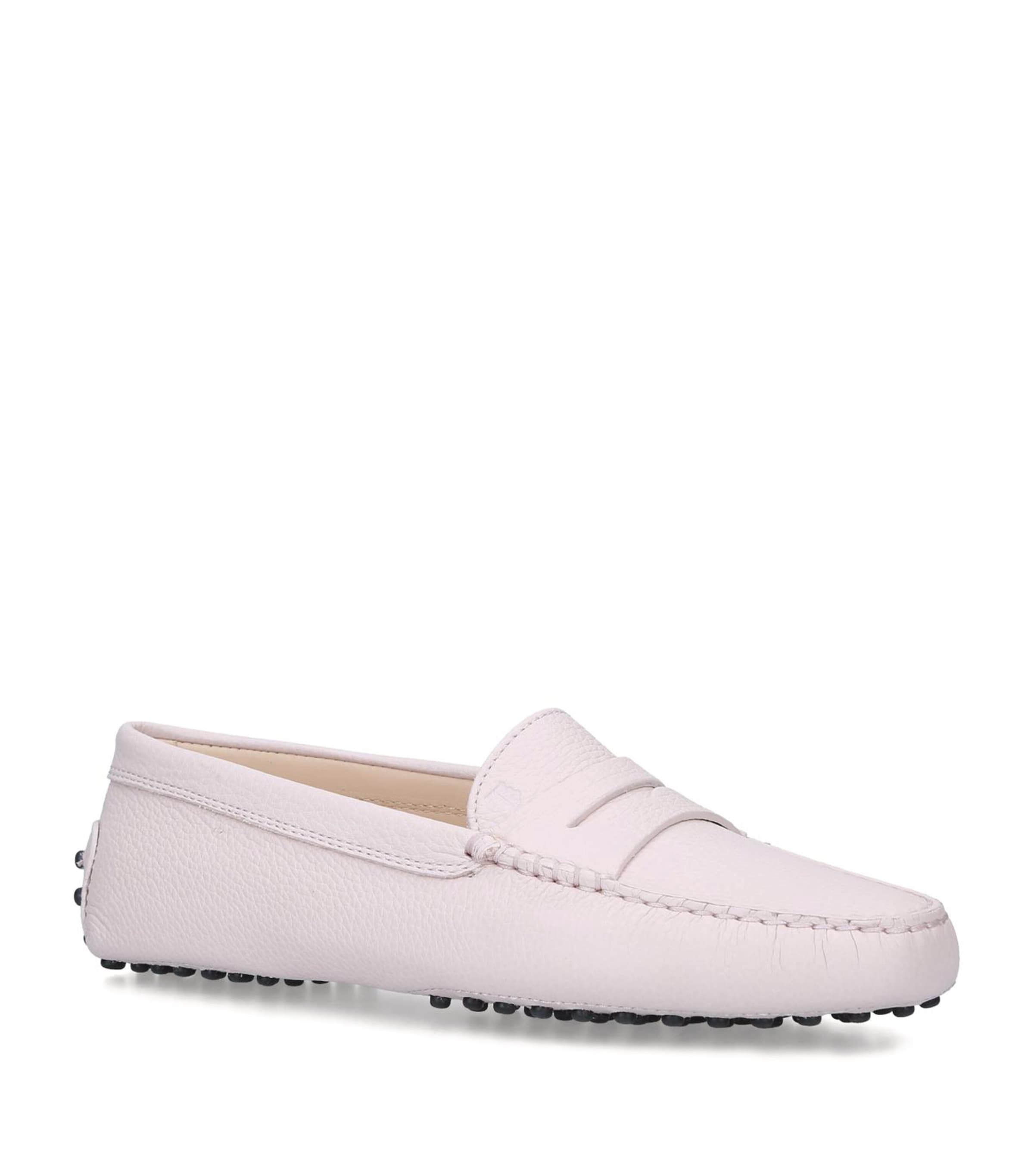 Tod's Leather Gommino Driving Shoes In Beige