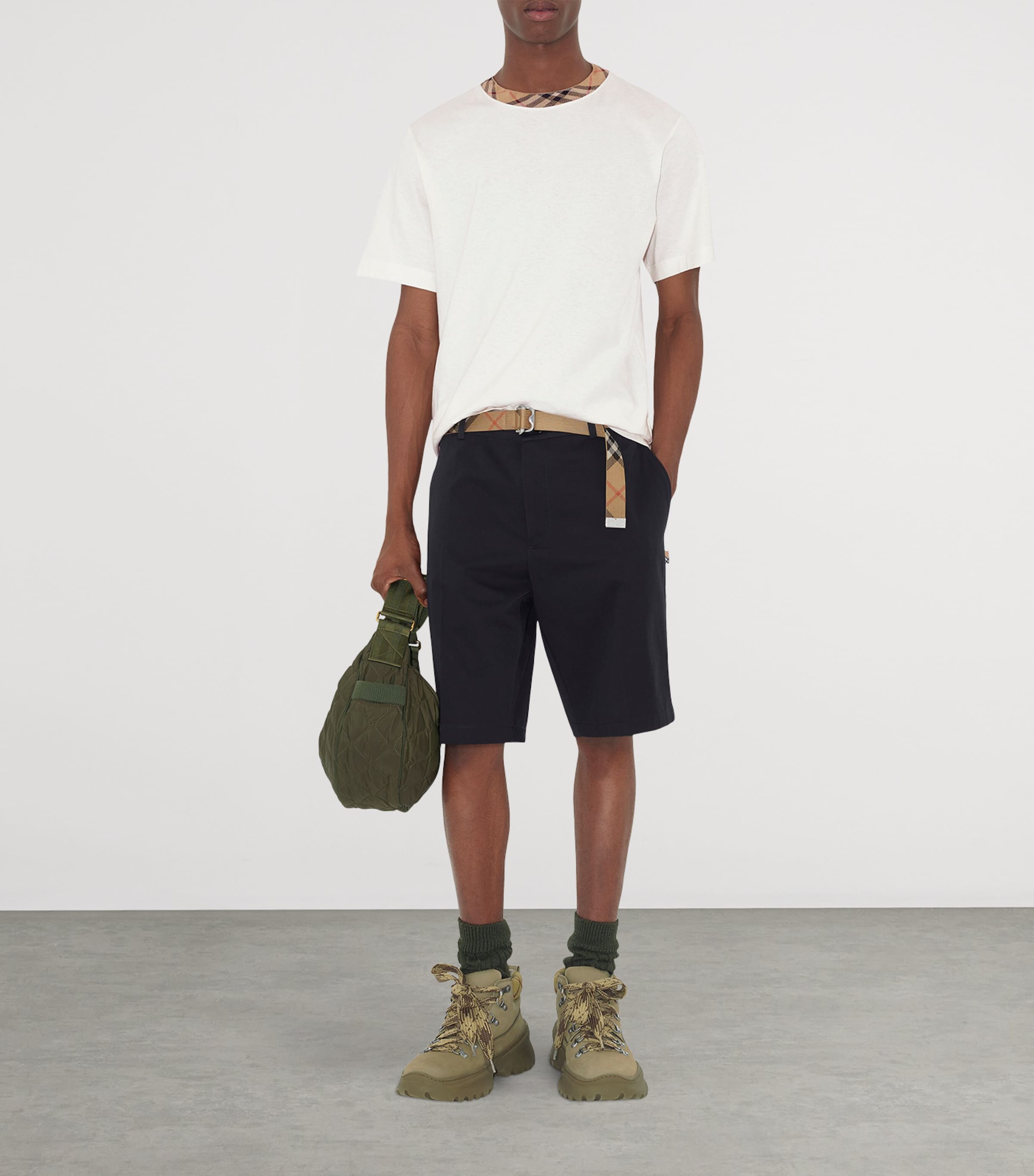 Cotton EKD Slim Shorts NAVY Image 3