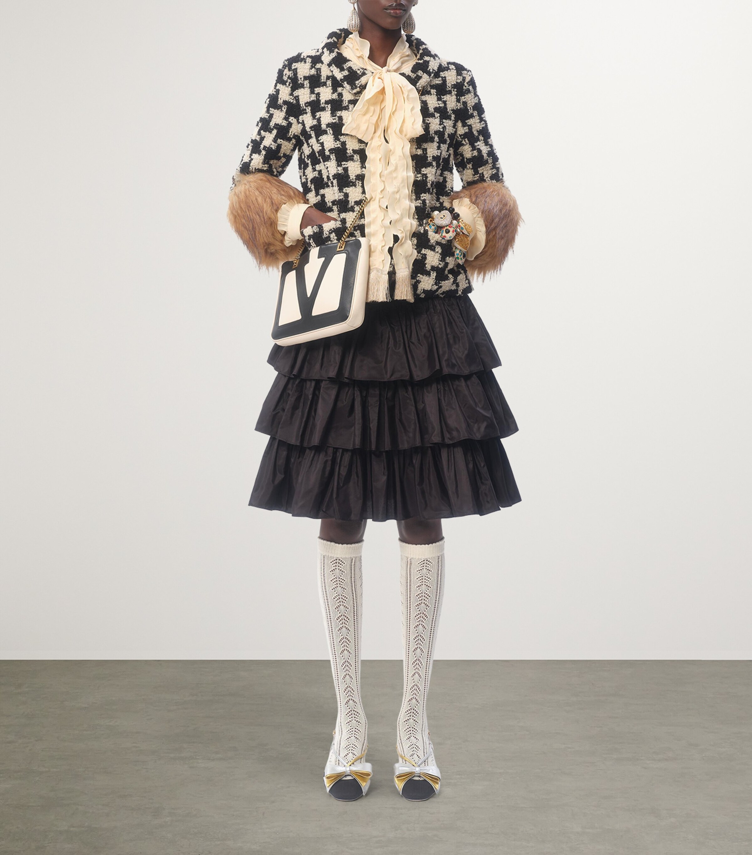 Valentino Womens Silk Tasselled-Pussybow Blouse Image 6