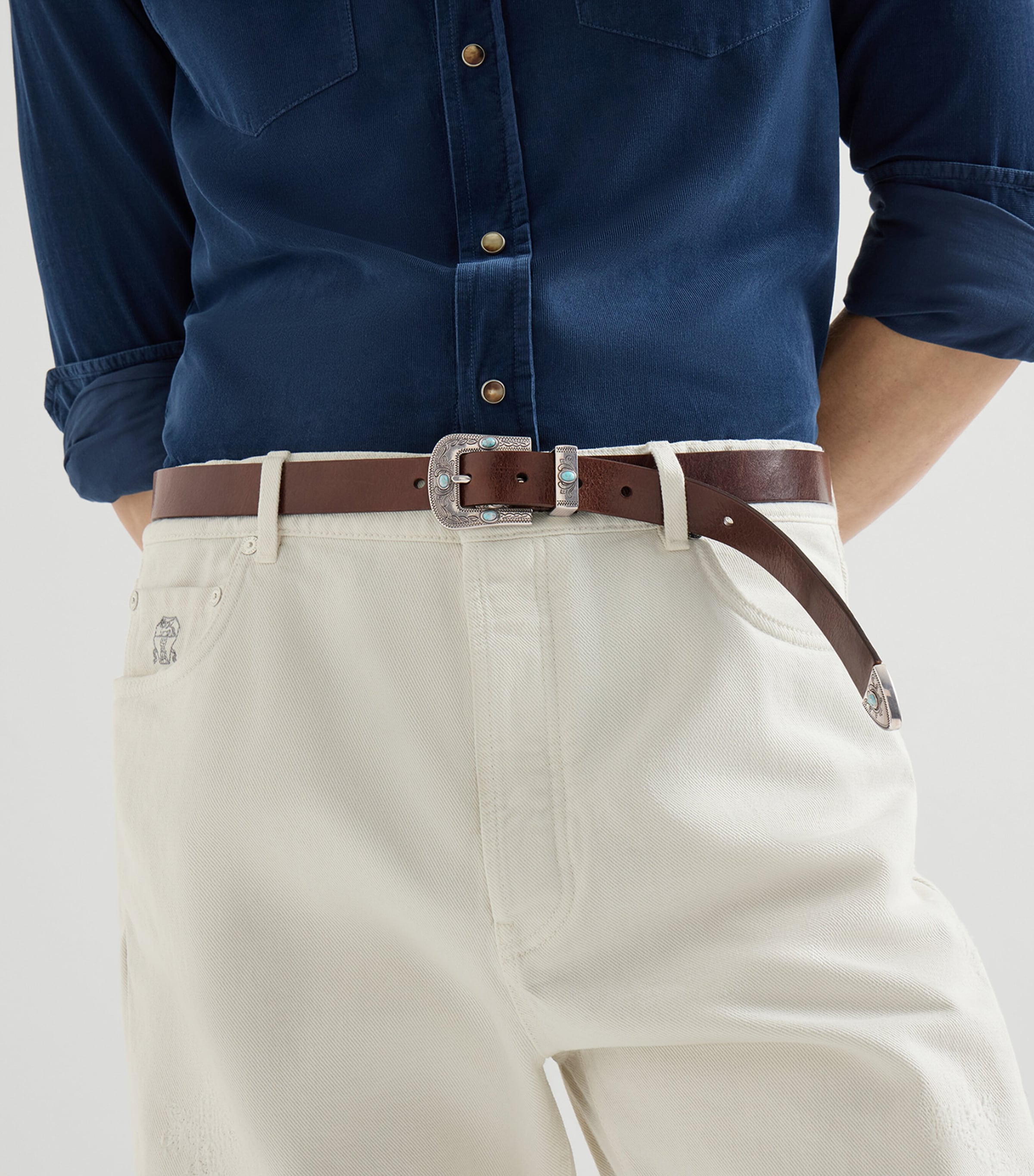 Brunello Cucinelli Leather Western Belt Image 4