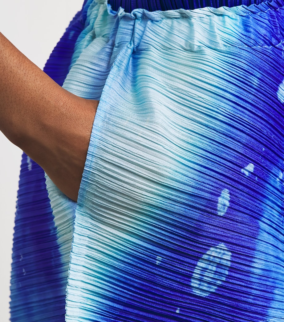 Pleats Please Issey Miyake Womens Sea Bubble Midi Skirt Blue Image 3