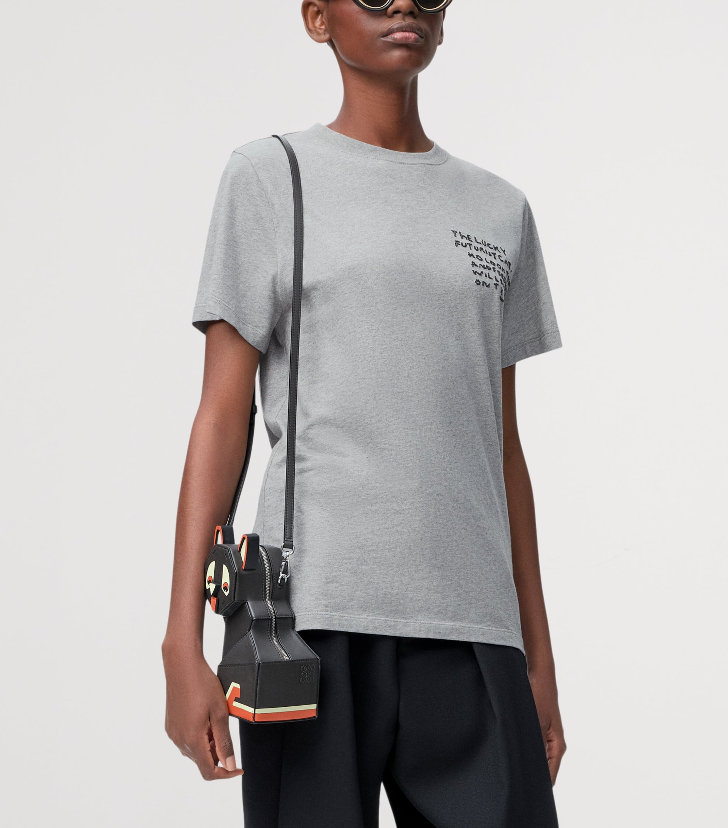 x Louis Wain Cotton Embroidered T-Shirt GREY MELANGE Image 3