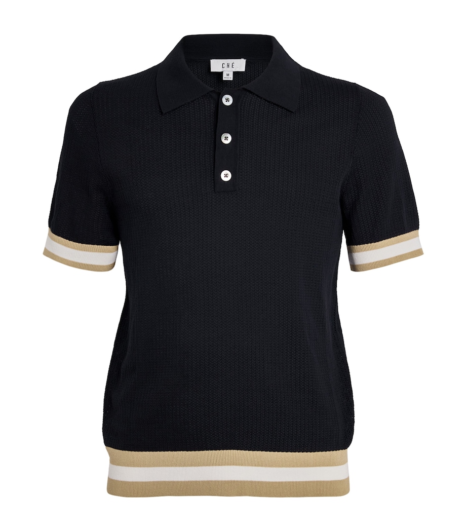 Cotton Quinn Polo Shirt NAVY - 12 Image 1