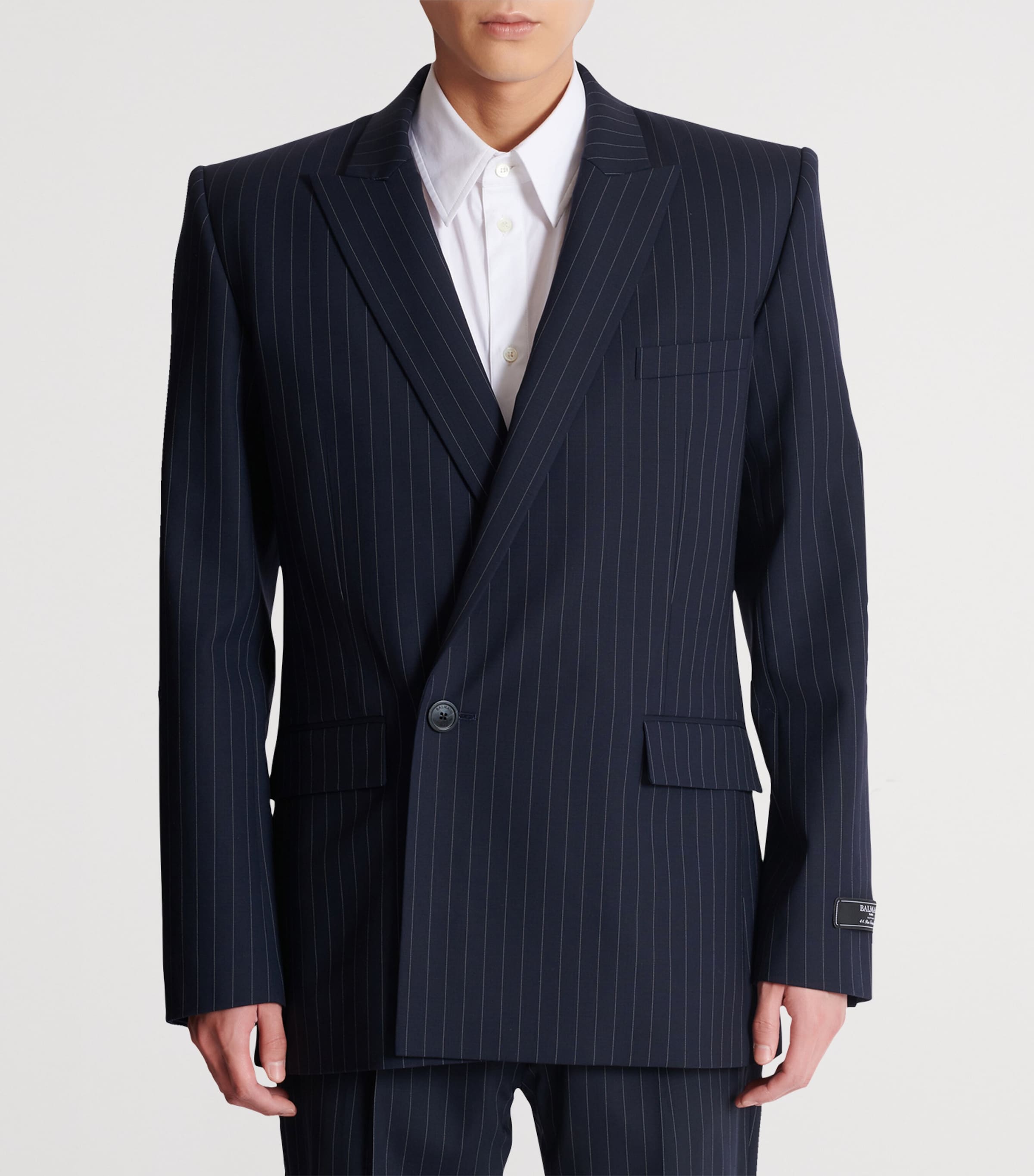 Wool Pinstripe Blazer SAJ BLEU/BLANC Image 2