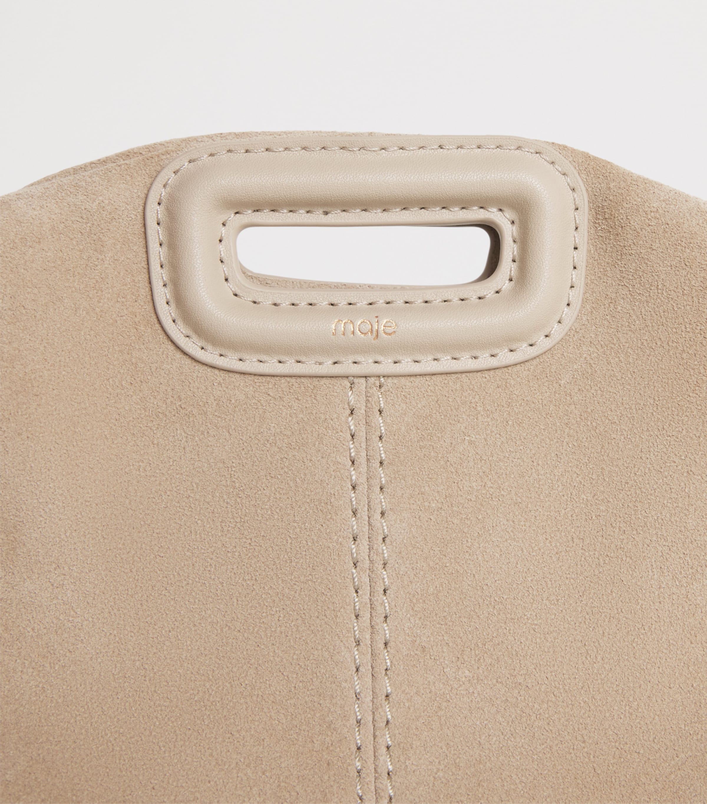 Maje Mini Suede Miss M Shoulder Bag Cappucino Image 5
