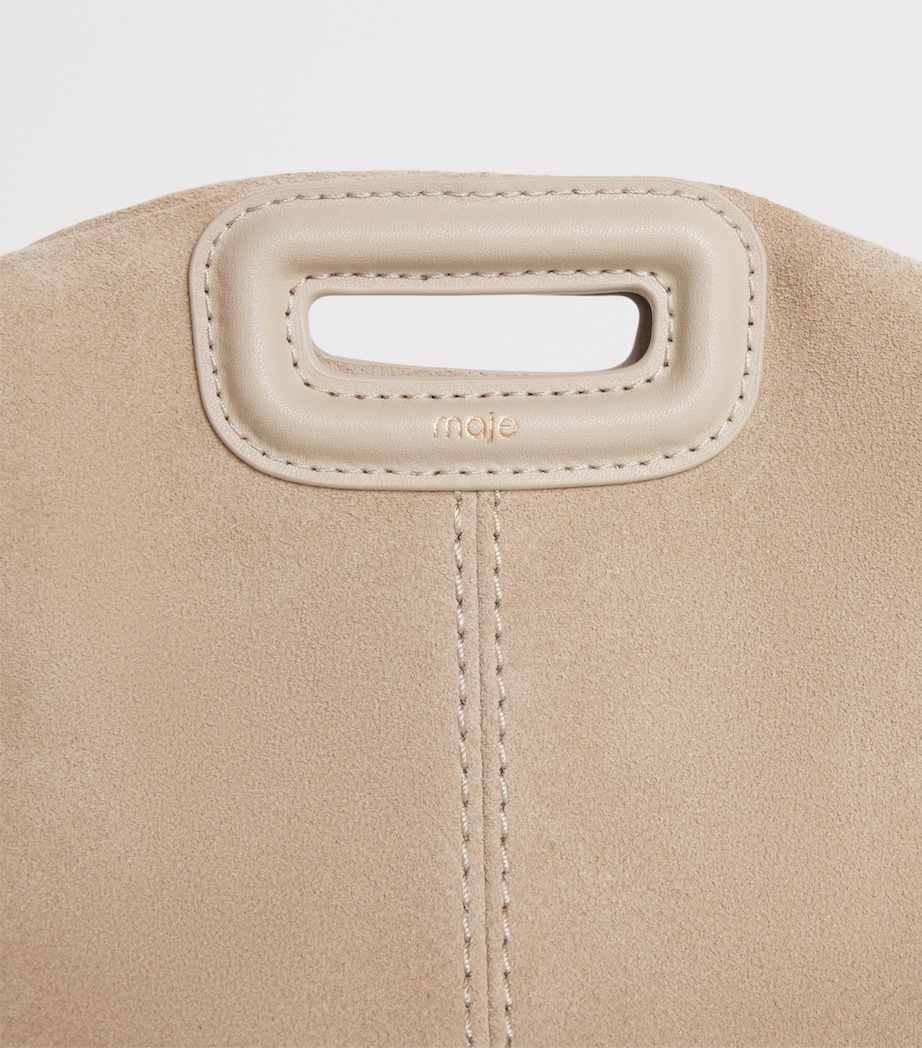 Maje Mini Suede Miss M Shoulder Bag Cappucino Image 5