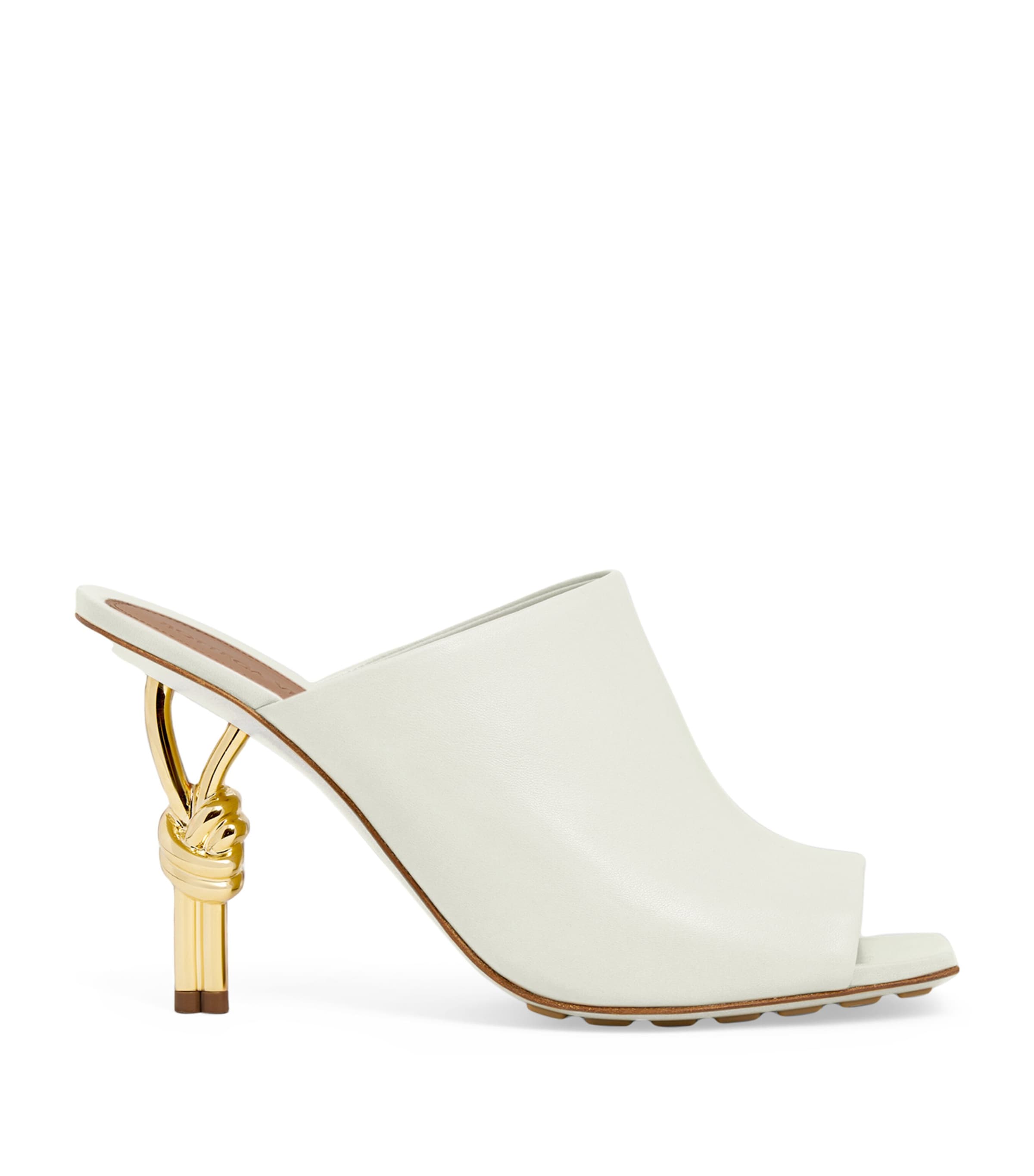 Bottega Veneta Leather Knot Mules 90 In White