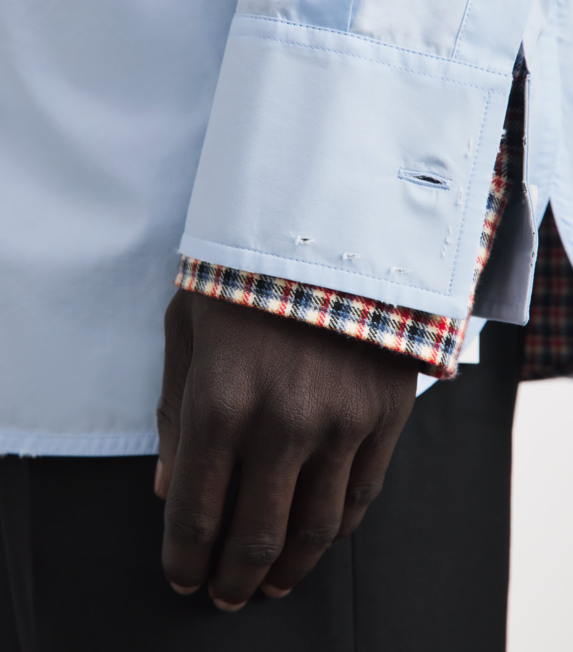 MM6 Maison Margiela Mens Cotton Shirt Light Blue Image 3