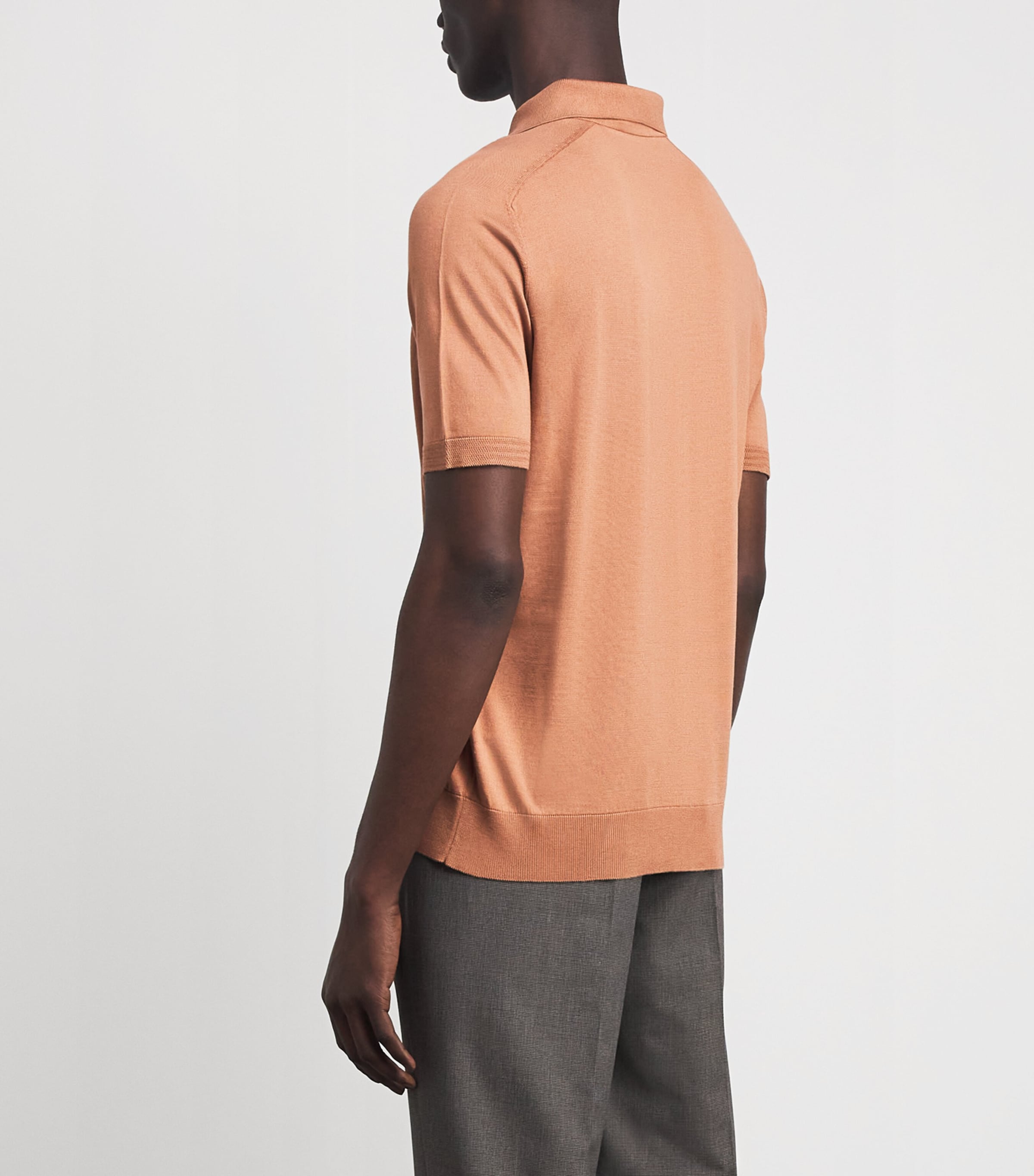Colombo Mens Silk Polo Sweater Brown Image 5