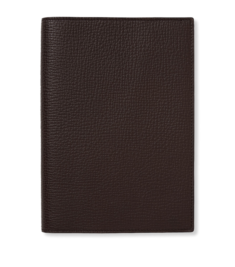 Smythson Calfskin Ludlow Evergreen Refillable Notebook Dark Brown Image 1