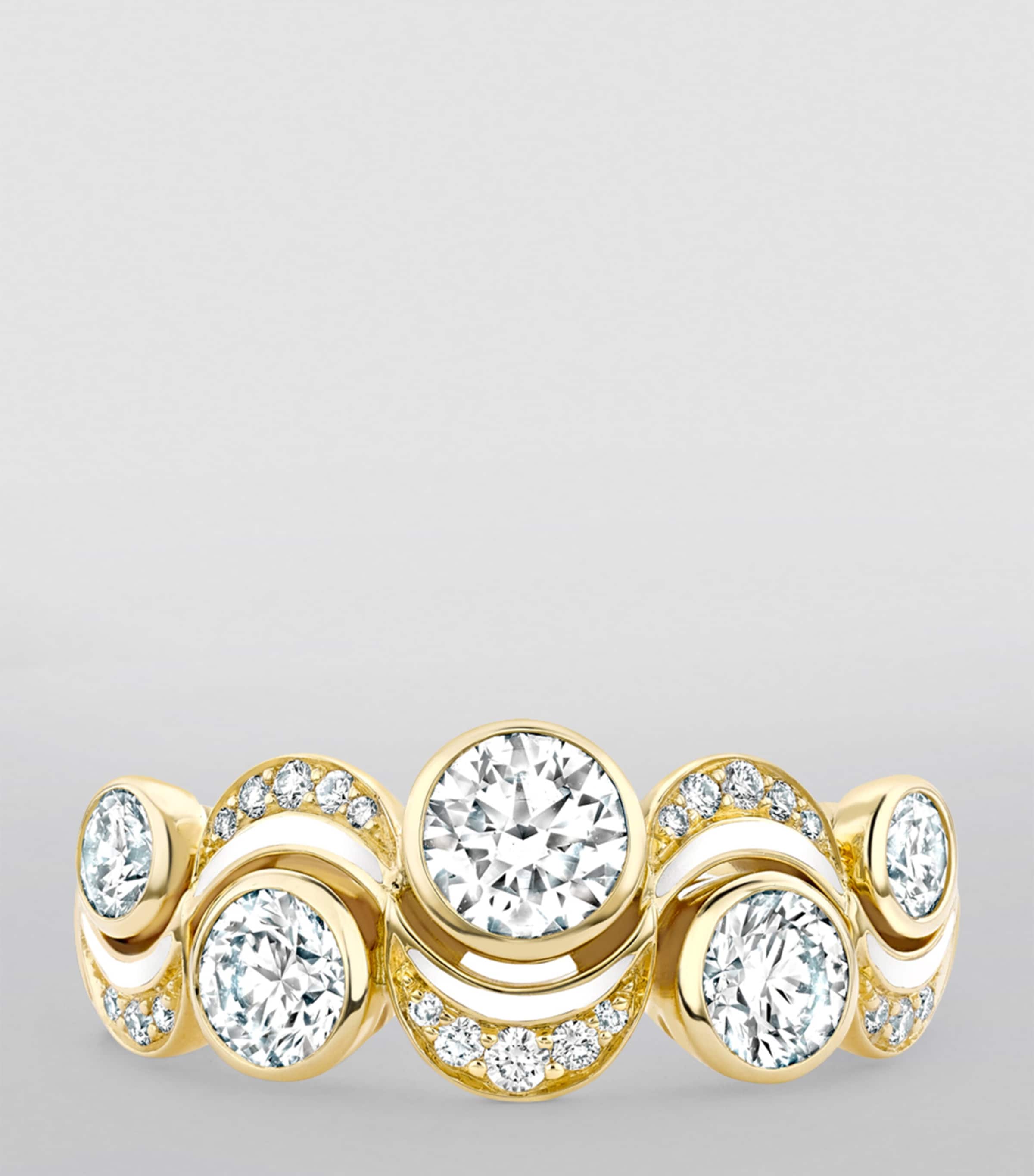 Yellow Gold and Diamond Over The Moon Ring YELLOW GOLD Image 4