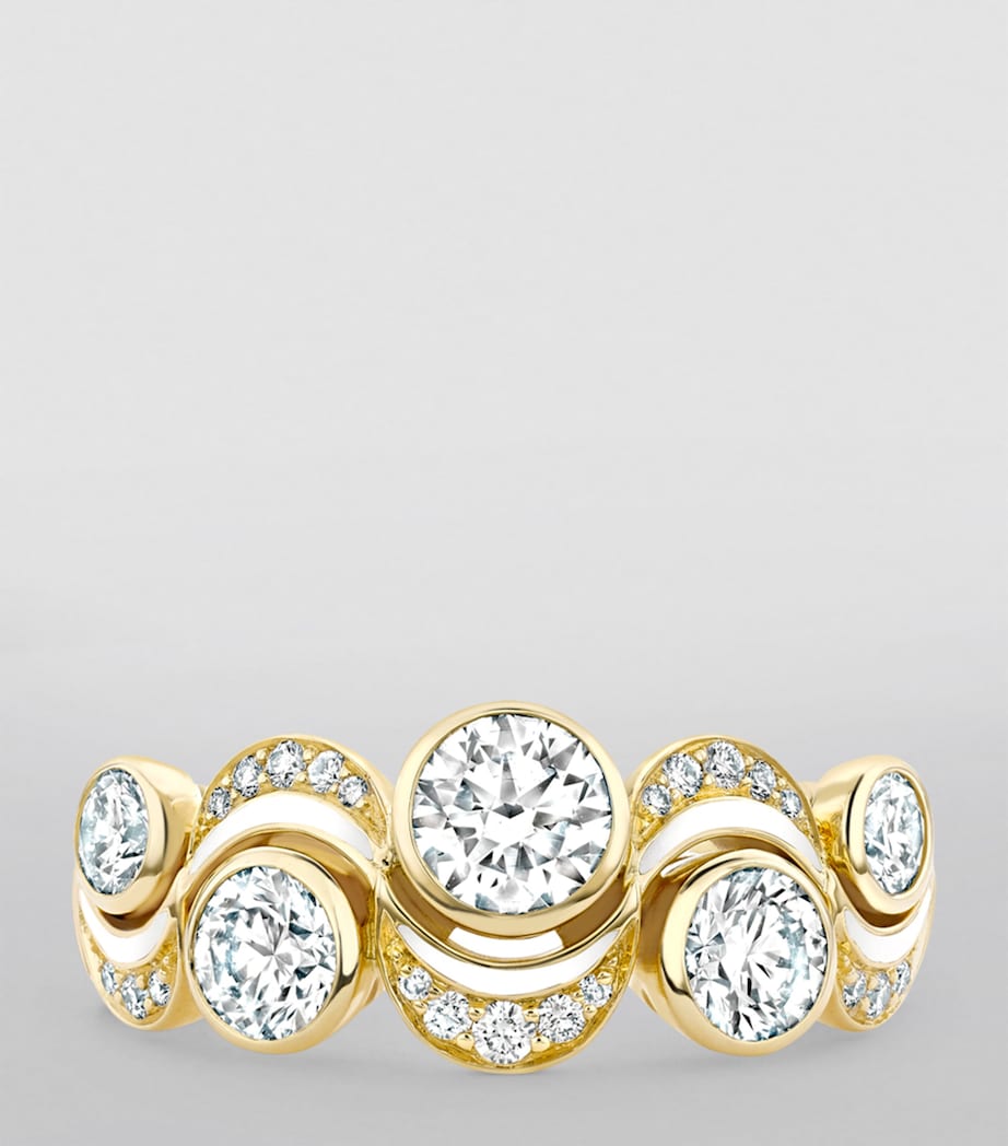 Yellow Gold and Diamond Over The Moon Ring YELLOW GOLD Image 4