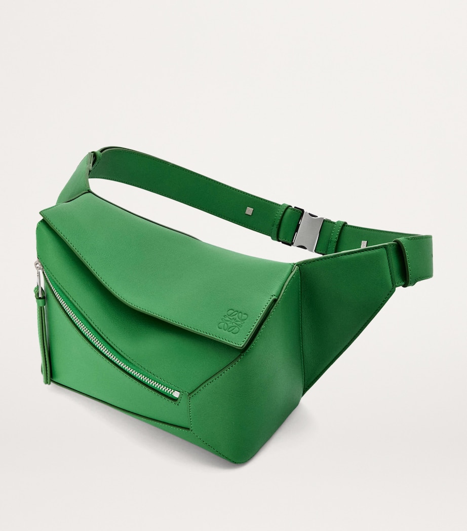 Small Leather Puzzle Edge Belt Bag TROPICAL GREEN Image 2