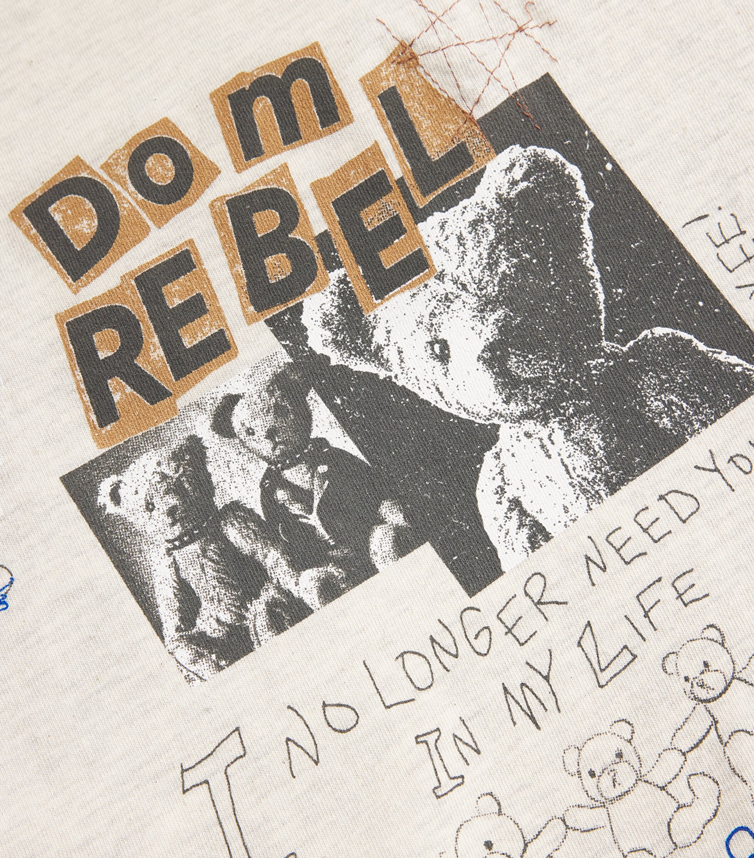 DOMREBEL Mens Break Up T-Shirt Greige Image 5