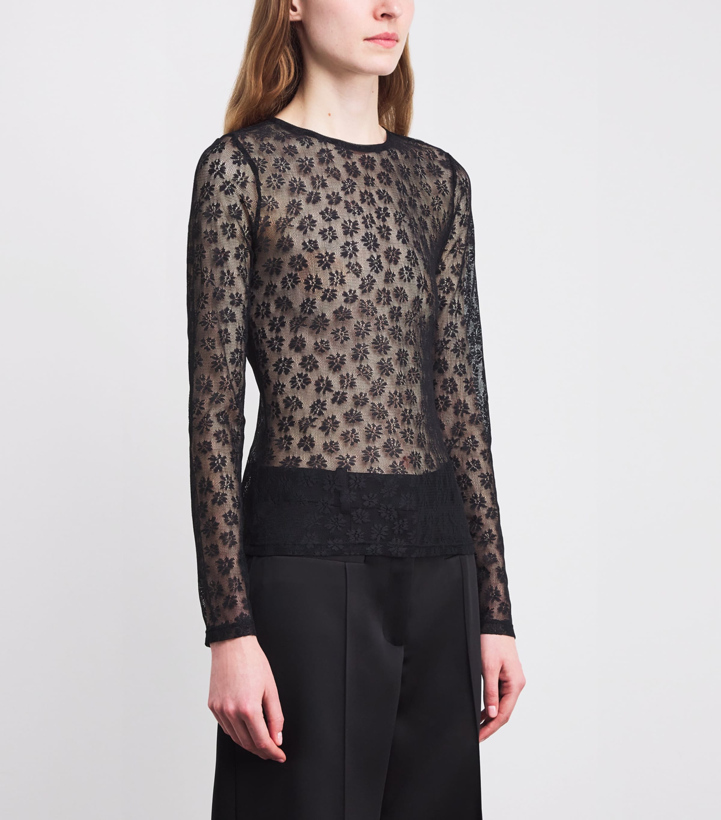 Floral Lace Top BLACK Image 3