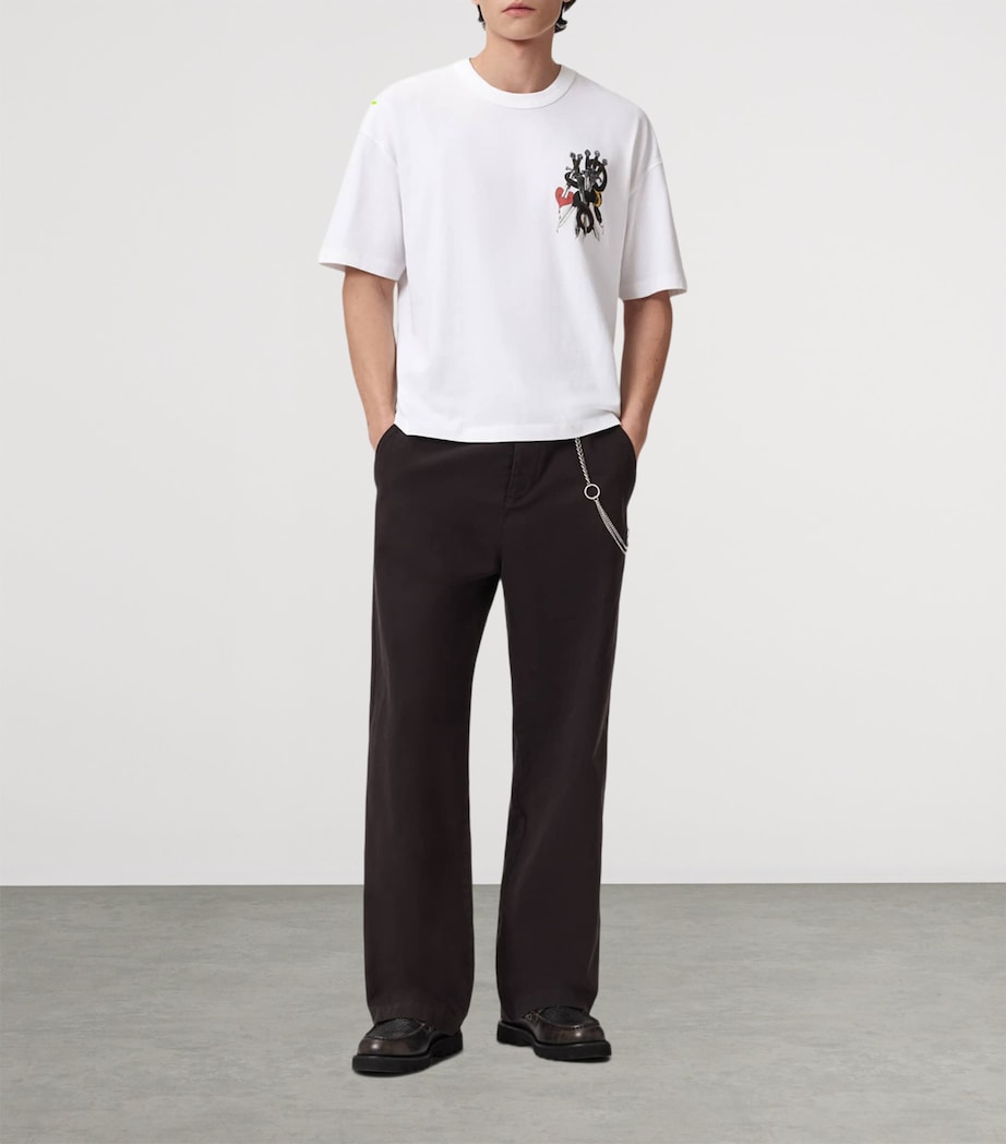 AllSaints Mens Organic Cotton Serrate T-Shirt Optic White Image 2