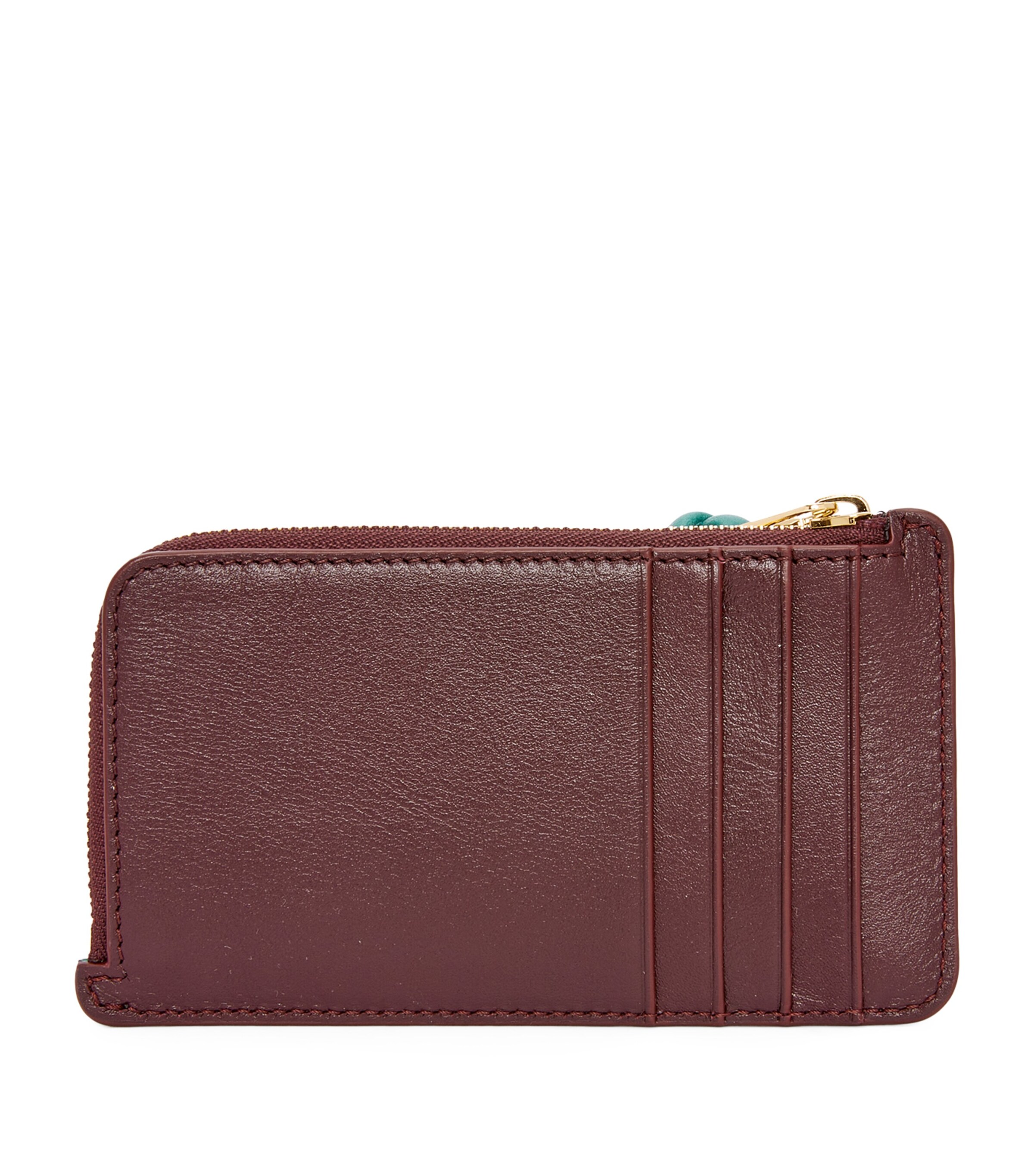LOEWE Burgundy Leather Knot Coin and Card Holder | Harrods US