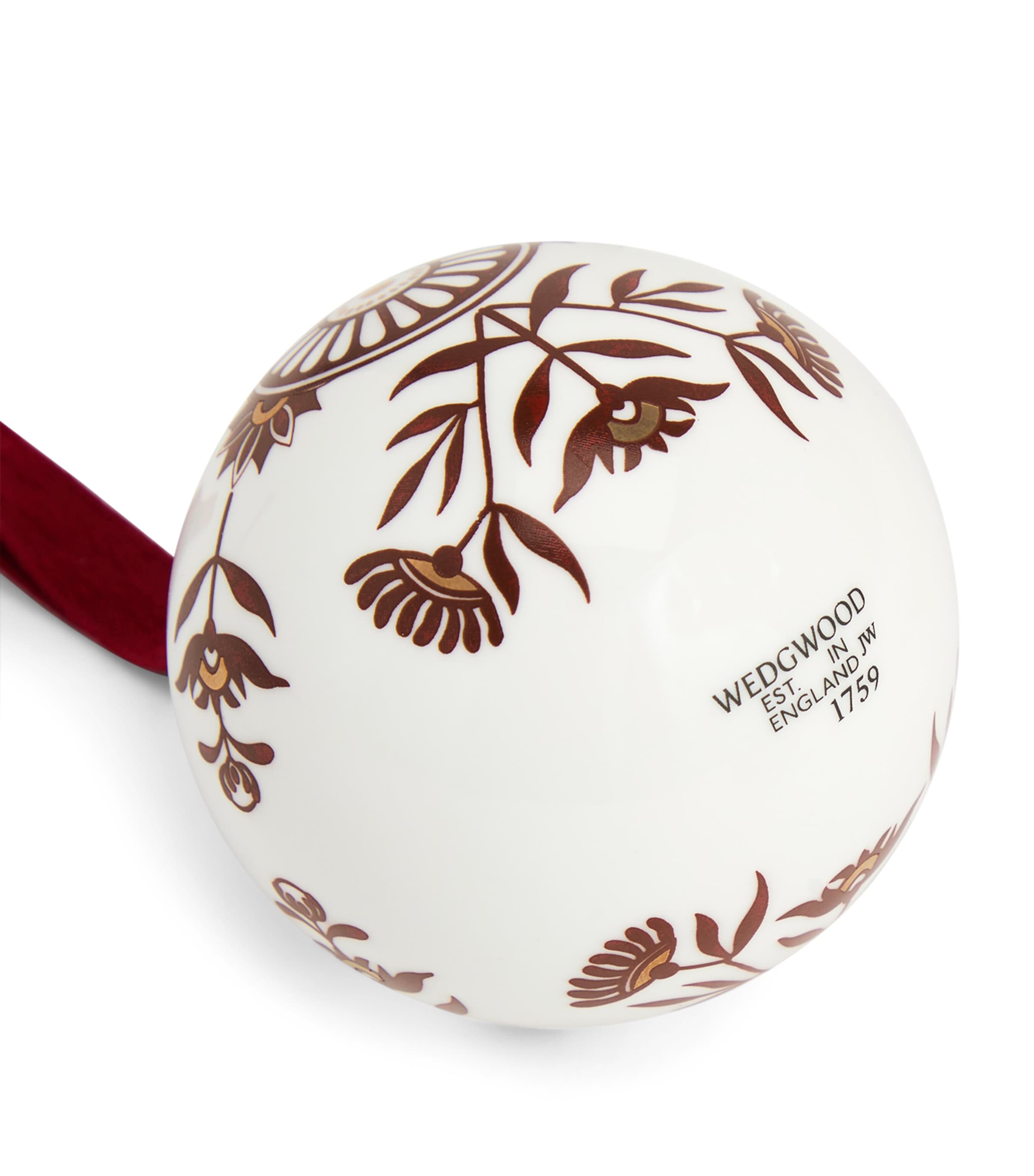Fine Bone China Red Splendour No.1 Bauble SILVER Image 4