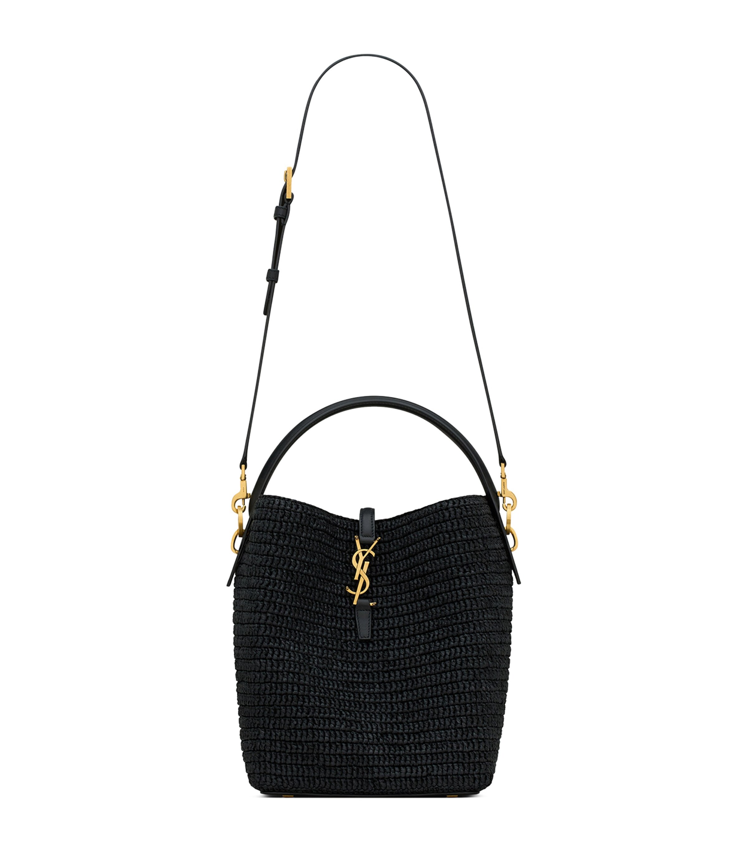 ショルダーバッグ・ポシェット Saint Laurent Black Raffia Le 37 Bucket Bag Saint Laurent Black Raffia Le 37 Bucket Bag | Harrods UK