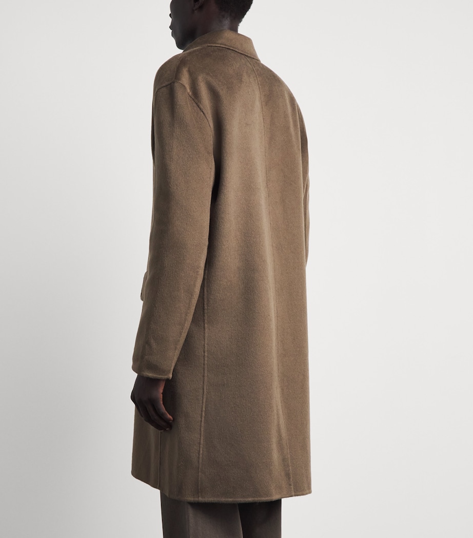 FRAME Mens Wool Overcoat Soft Taupe Image 5