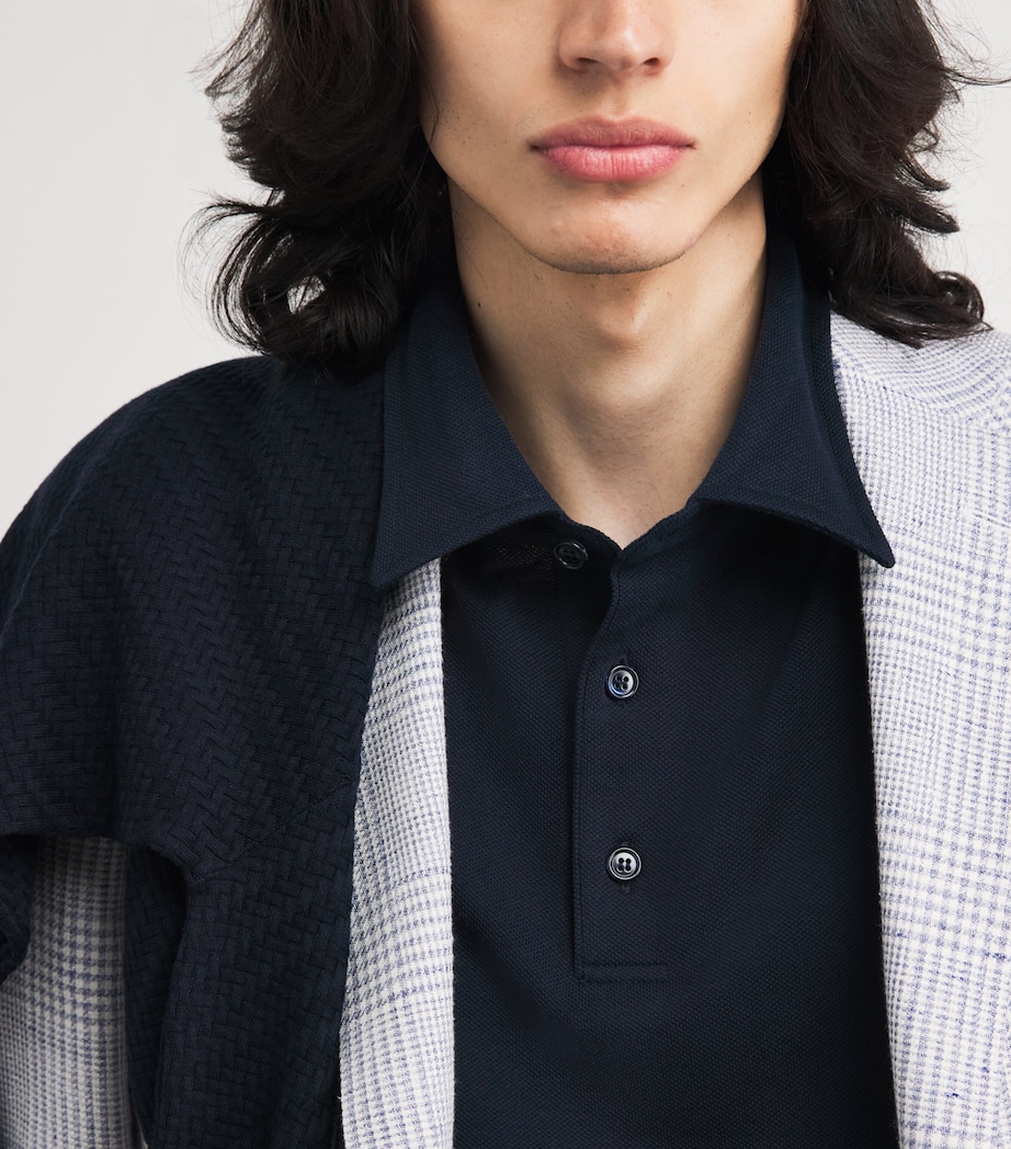 Brioni Mens Cotton-Silk Polo Shirt Image 3